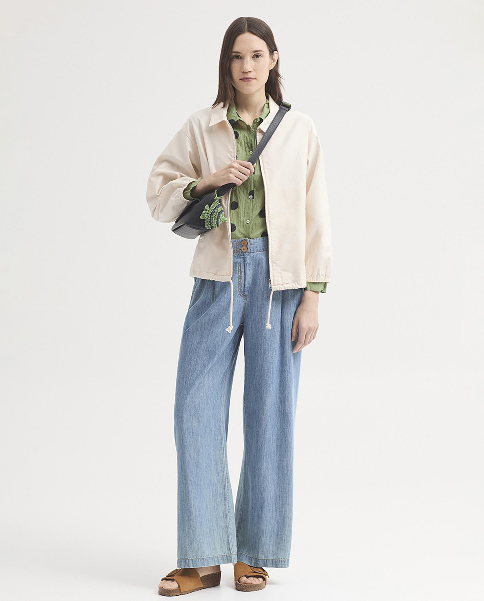 Camisa de mujer 100% algodón con lunares - Nice Things - Kaki Kaki-6