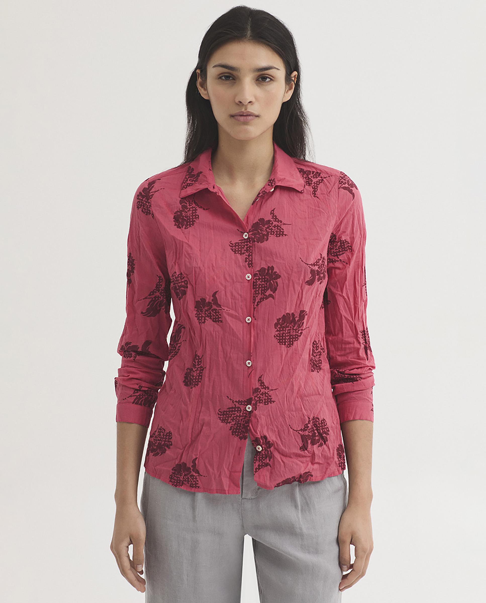 Nice Things - Camisa de mujer 100% algodón con estampado de flores.