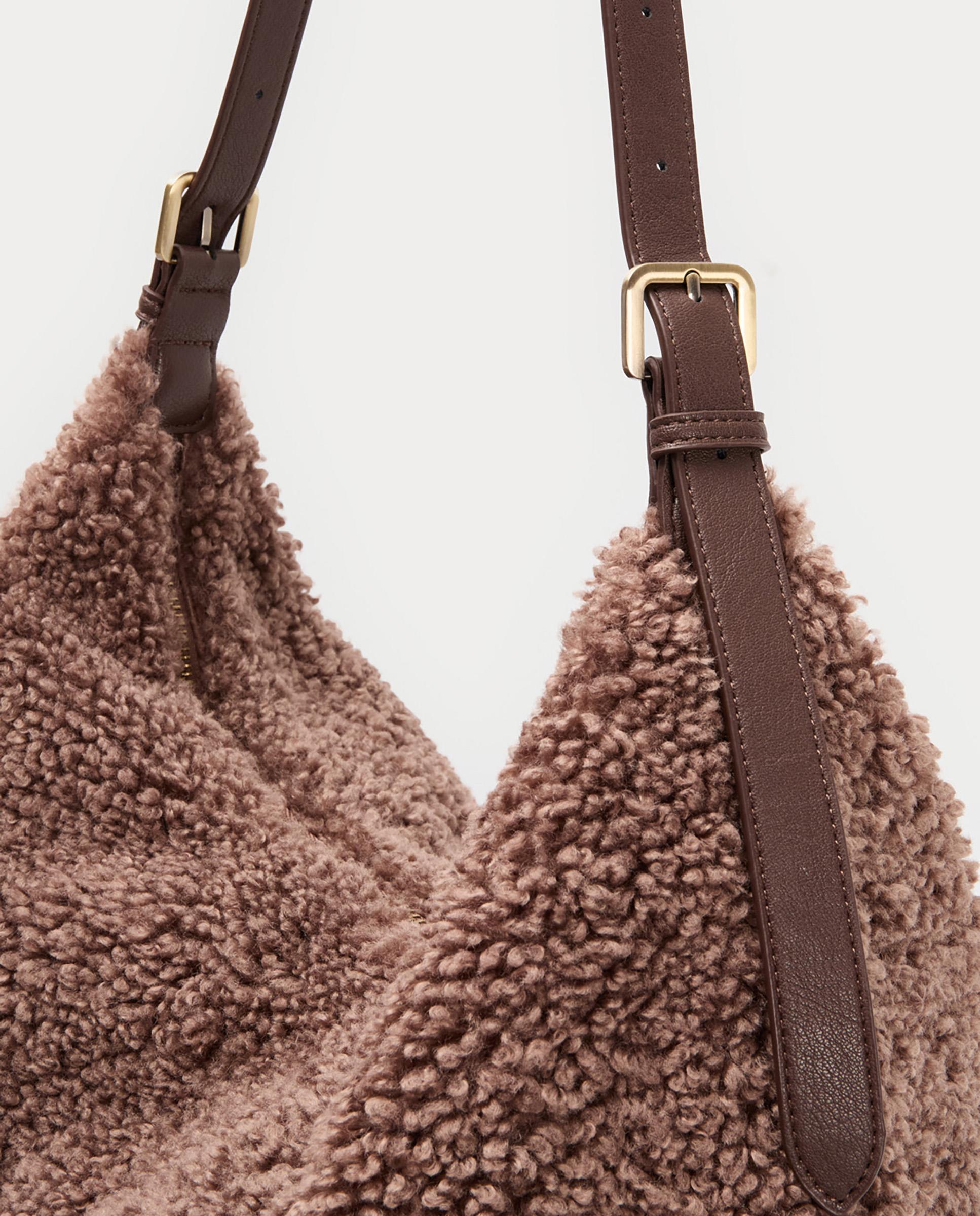Bolso de hombro estilo hobo con cierre de cremallera - Nice Things - Marrón Marrón-7