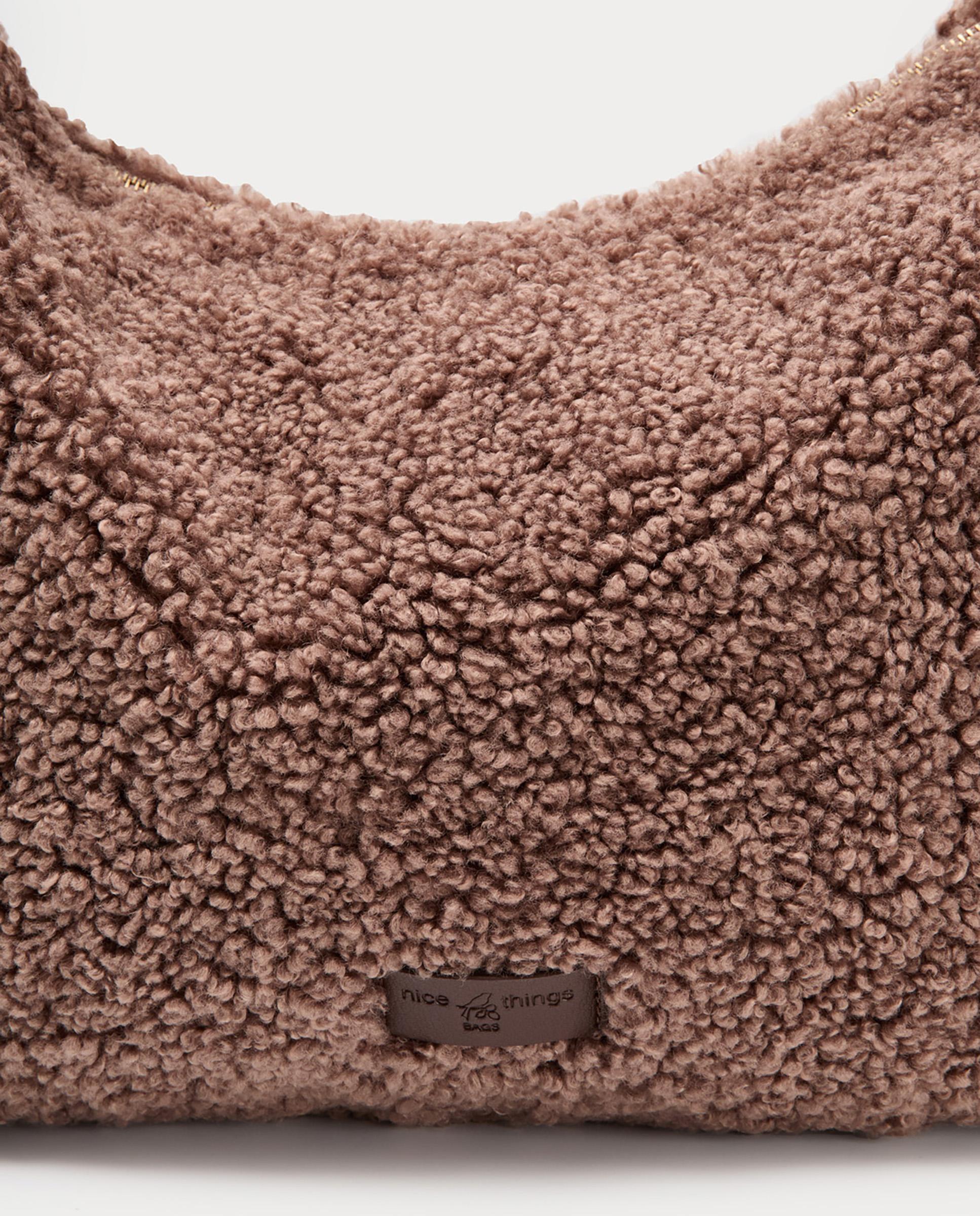 Bolso de hombro estilo hobo con cierre de cremallera - Nice Things - Marrón Marrón-5