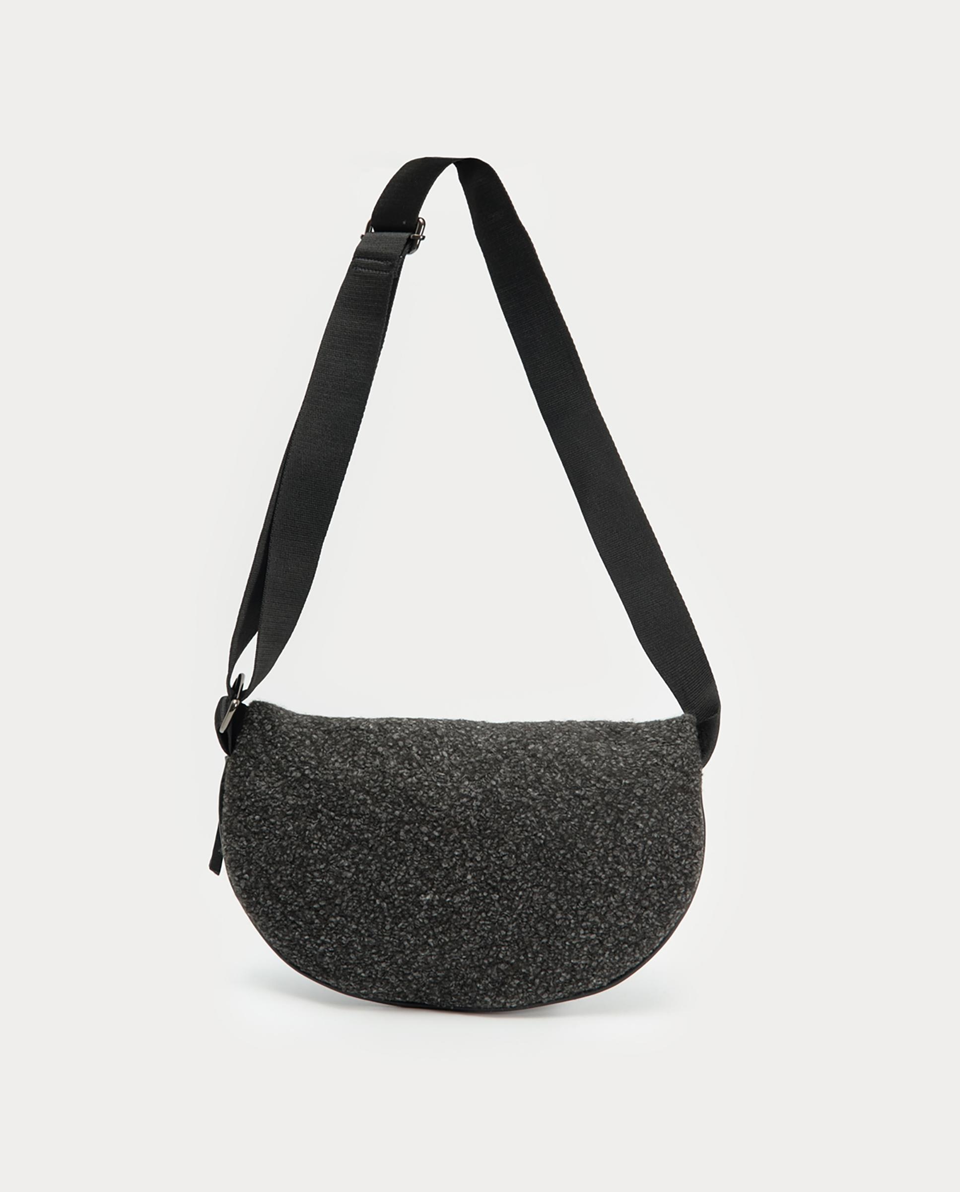 Bandolera de mujer redondeada con cierre de cremallera - Nice Things - Gris Gris-6