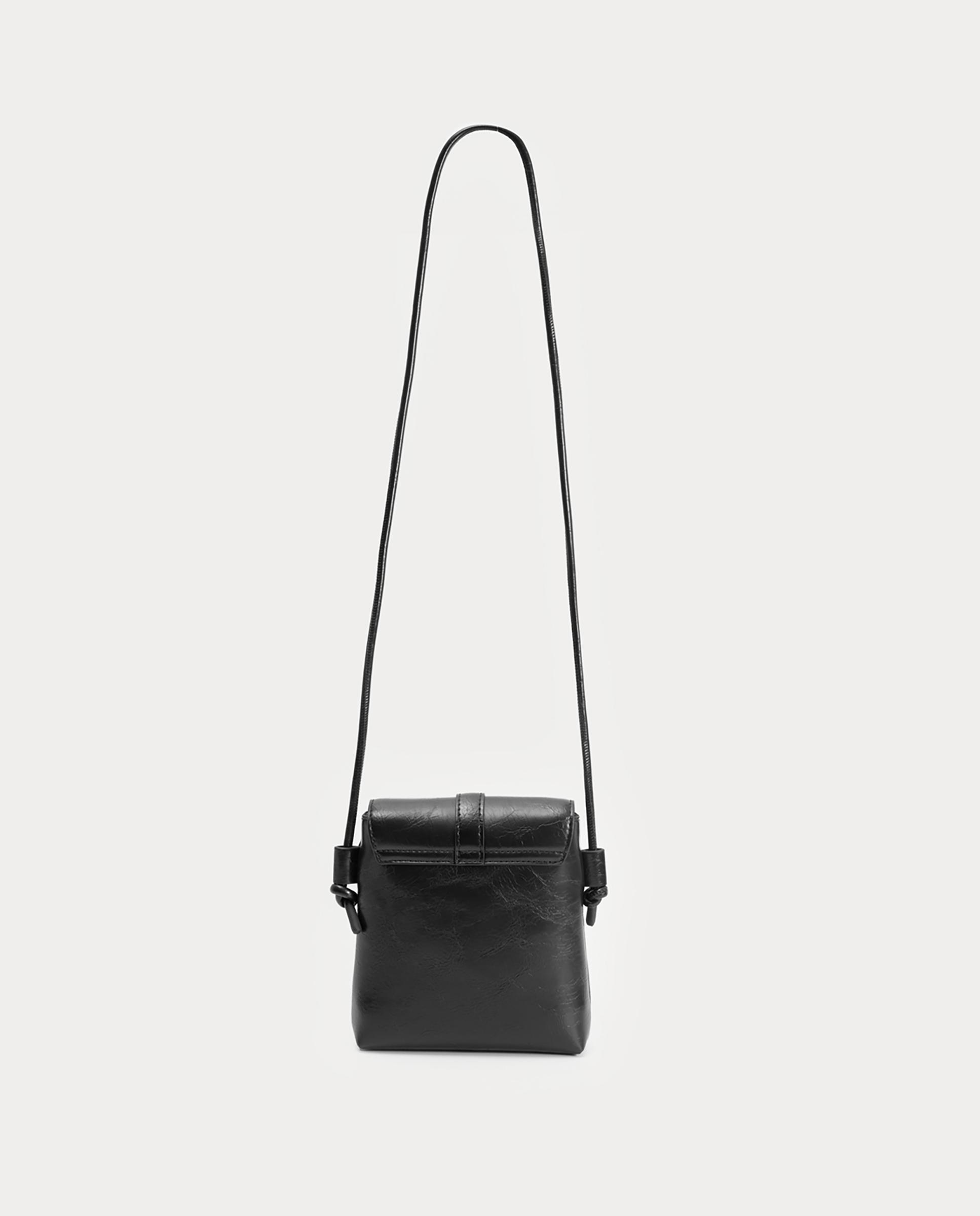 Bandolera pequeña de mujer con logo grabado - Nice Things - Negro Negro-1
