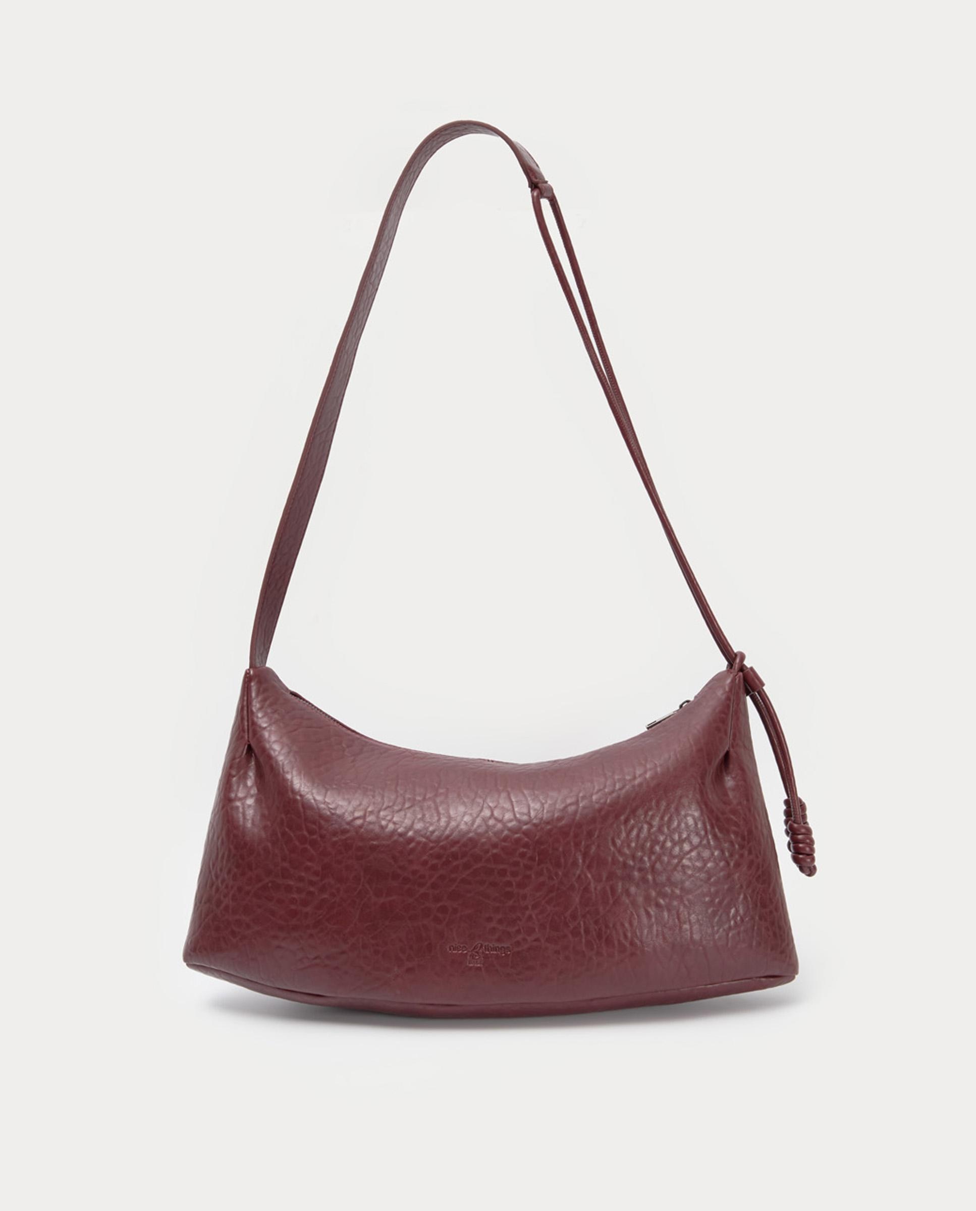 Bolso de hombro efecto animal print con cierre de cremallera - Nice Things - Burdeos Burdeos-1