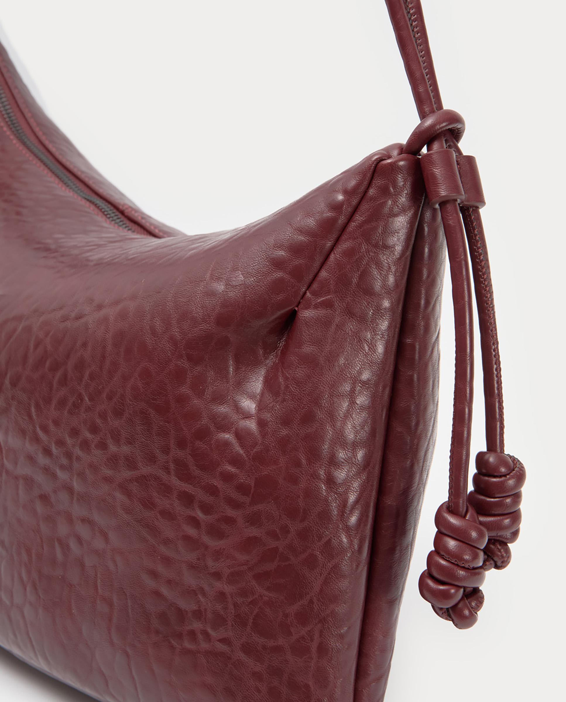 Bolso de hombro efecto animal print con cierre de cremallera - Nice Things - Burdeos Burdeos-6