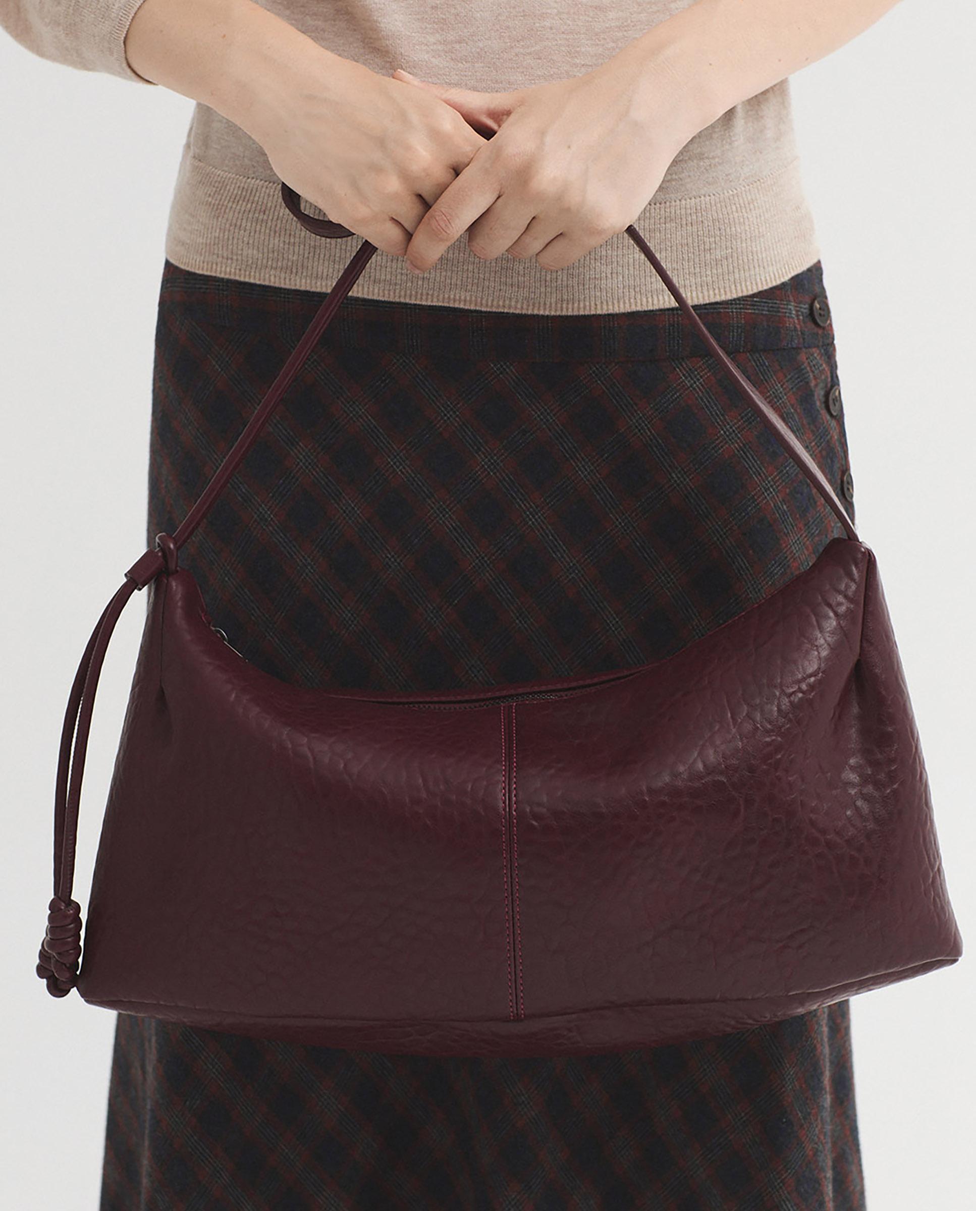 Bolso de hombro efecto animal print con cierre de cremallera - Nice Things - Burdeos Burdeos-2