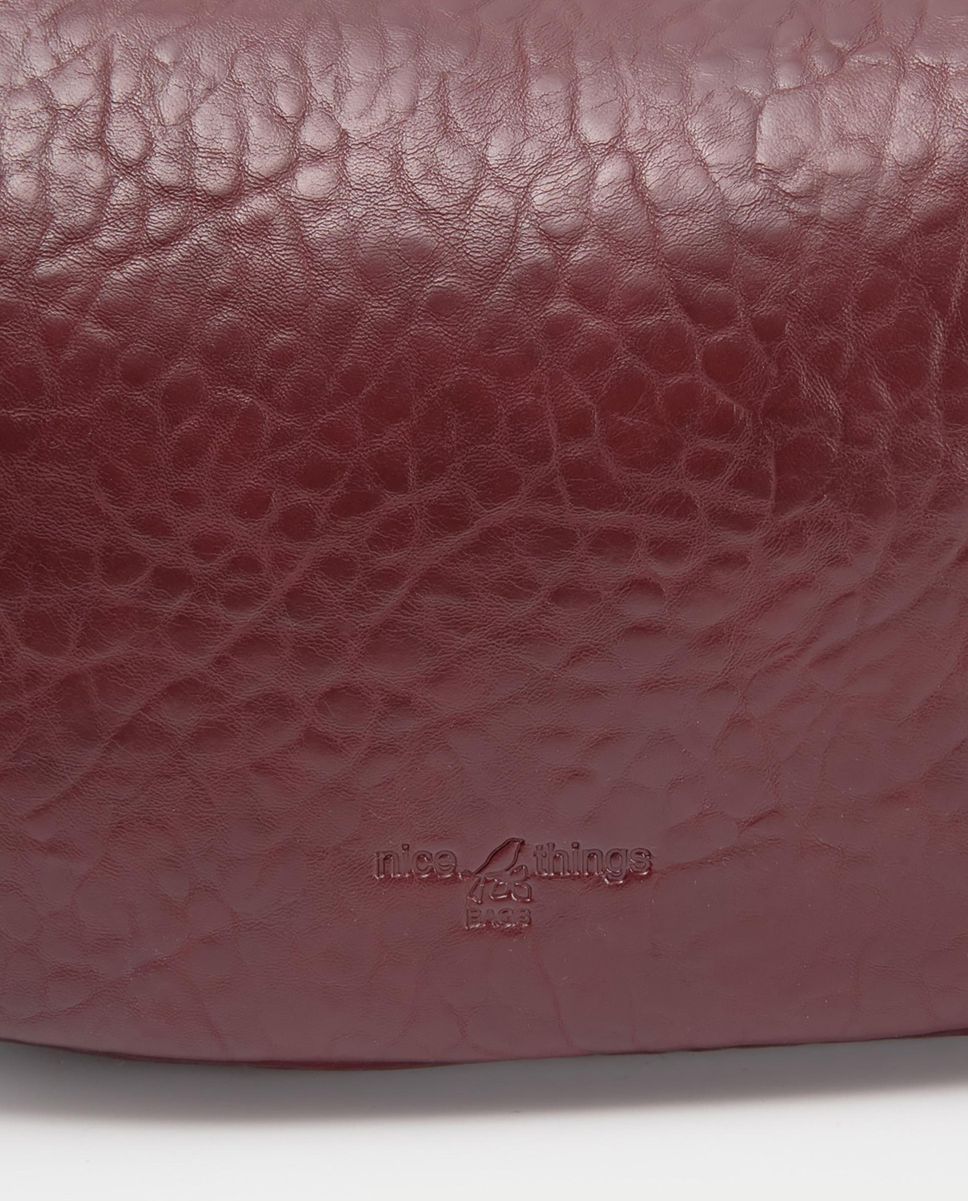 Bolso de hombro efecto animal print con cierre de cremallera - Nice Things - Burdeos Burdeos-7