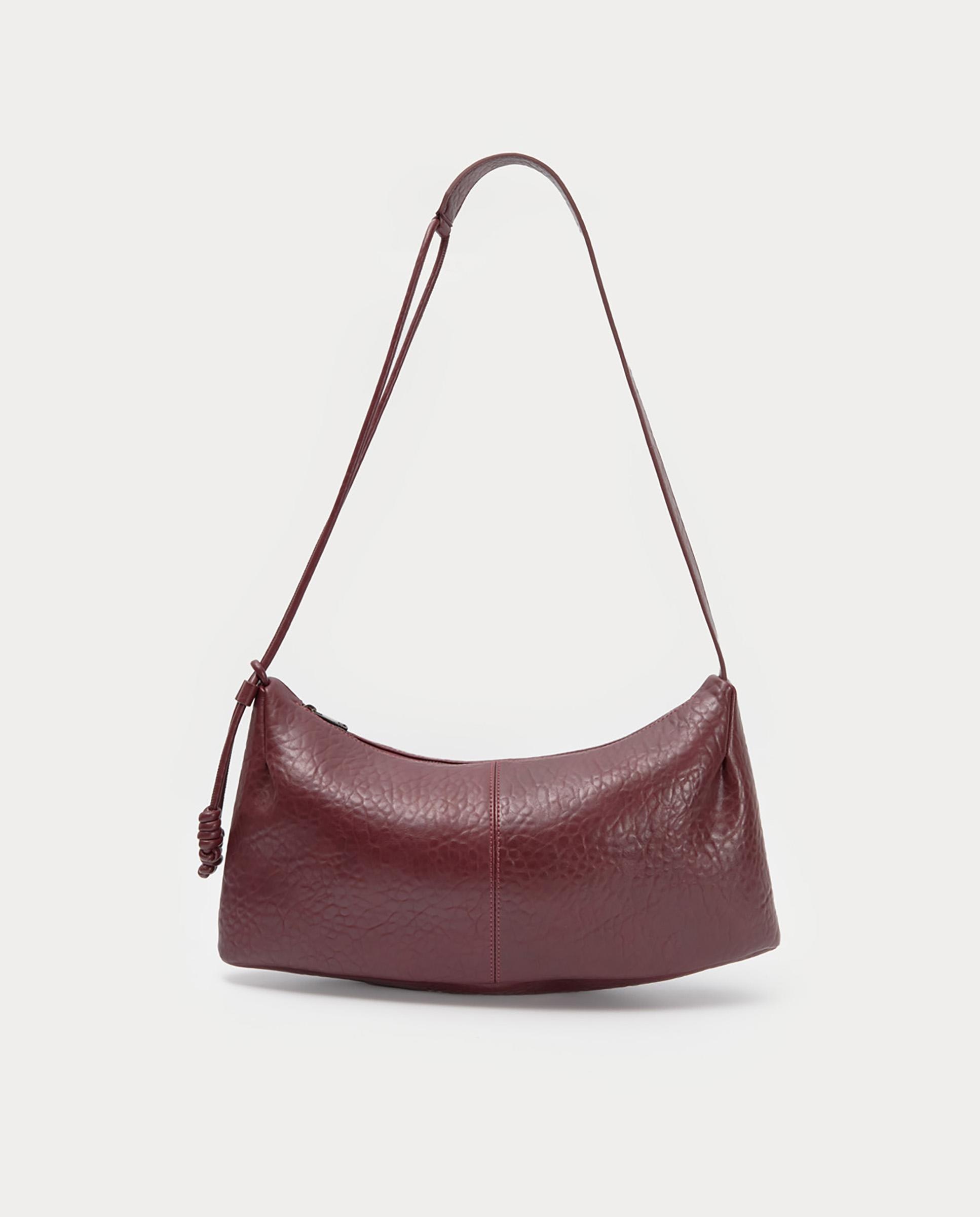 Bolso de hombro efecto animal print con cierre de cremallera - Nice Things - Burdeos Burdeos-8