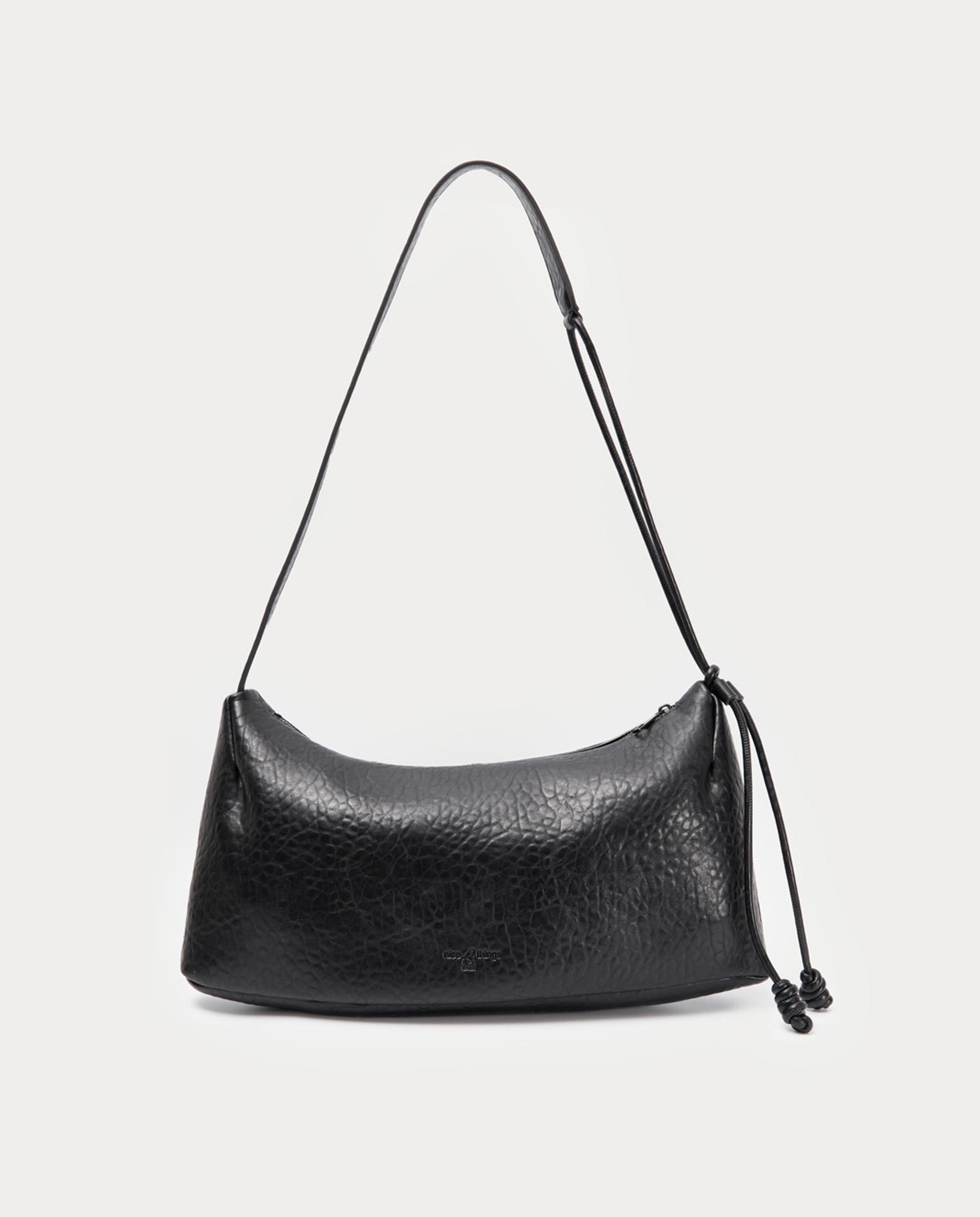 Bolso de hombro efecto animal print con cierre de cremallera - Nice Things - Negro Negro-1