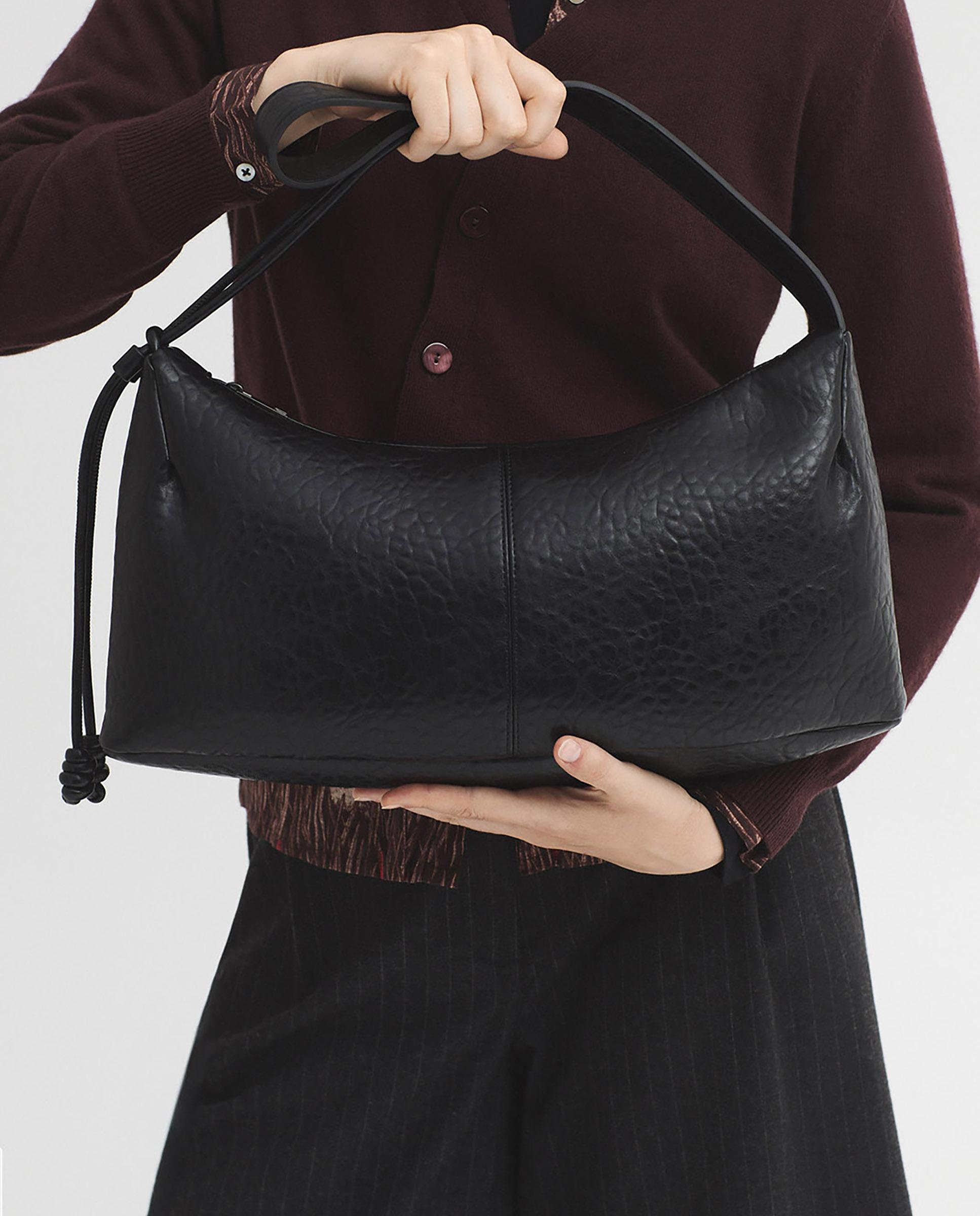 Bolso de hombro efecto animal print con cierre de cremallera - Nice Things - Negro Negro-2