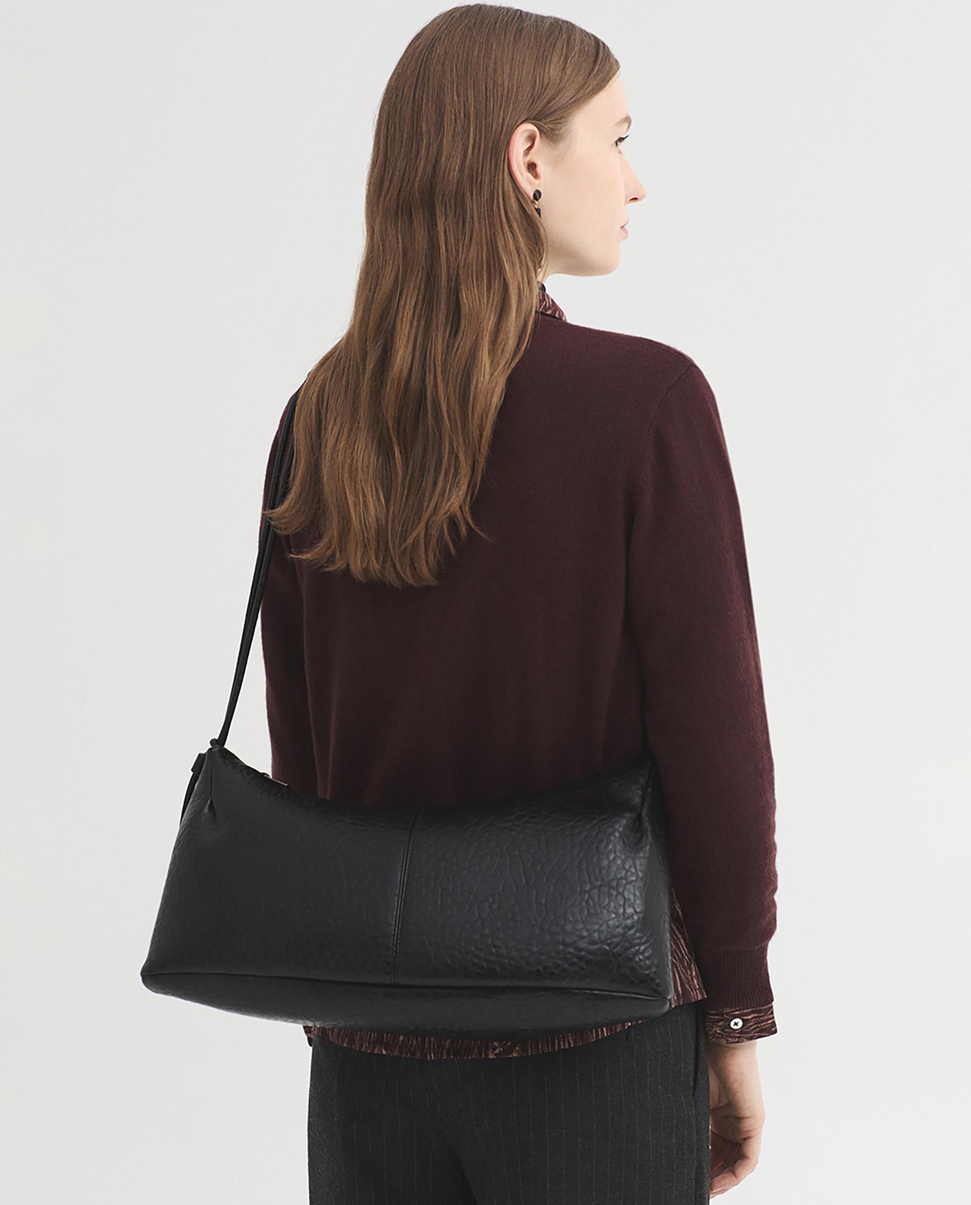 Bolso de hombro efecto animal print con cierre de cremallera - Nice Things - Negro Negro-3