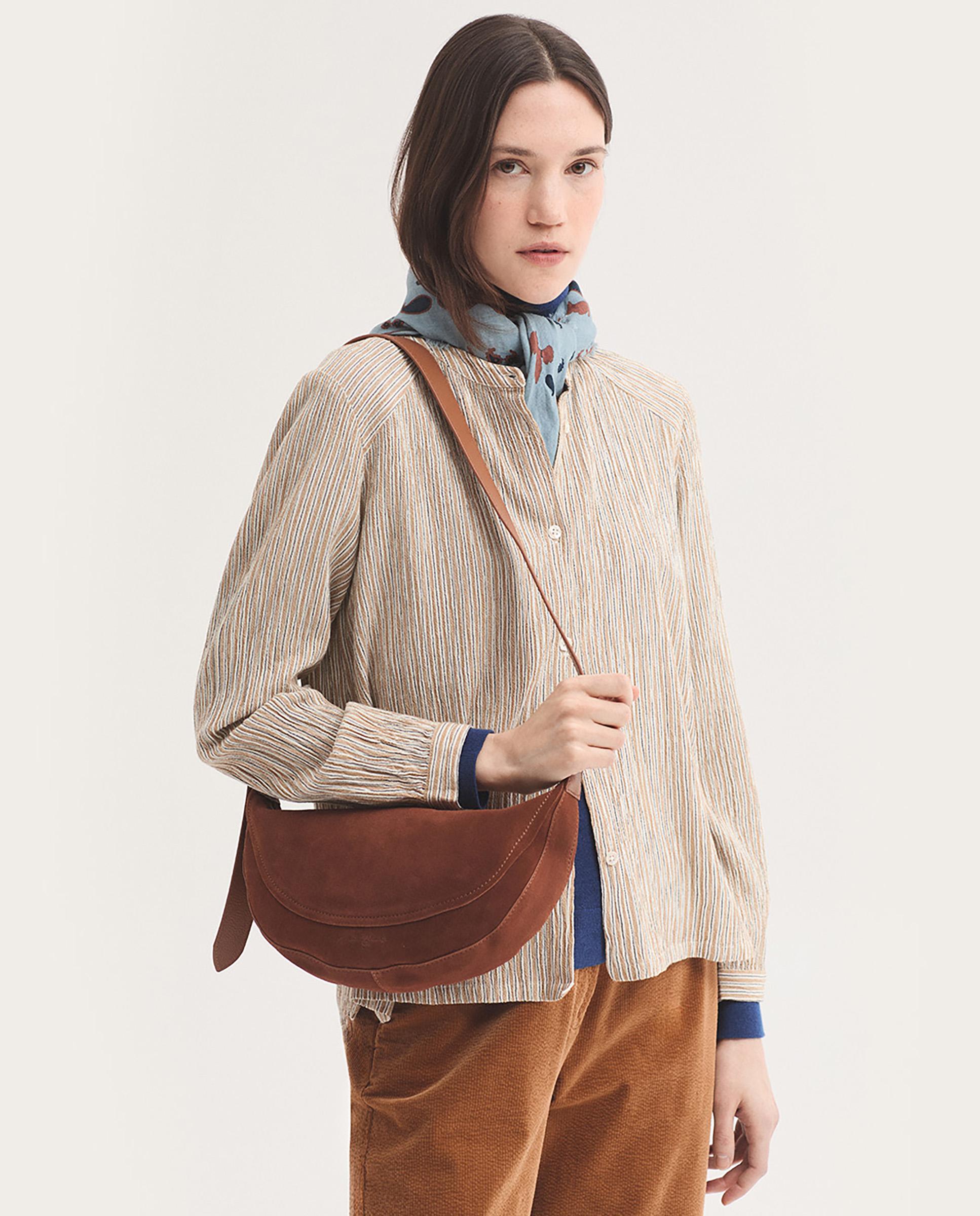 Imagen 2 de Bolso de hombro 100% piel con asa regulable - Nice Things - Marrón Marrón