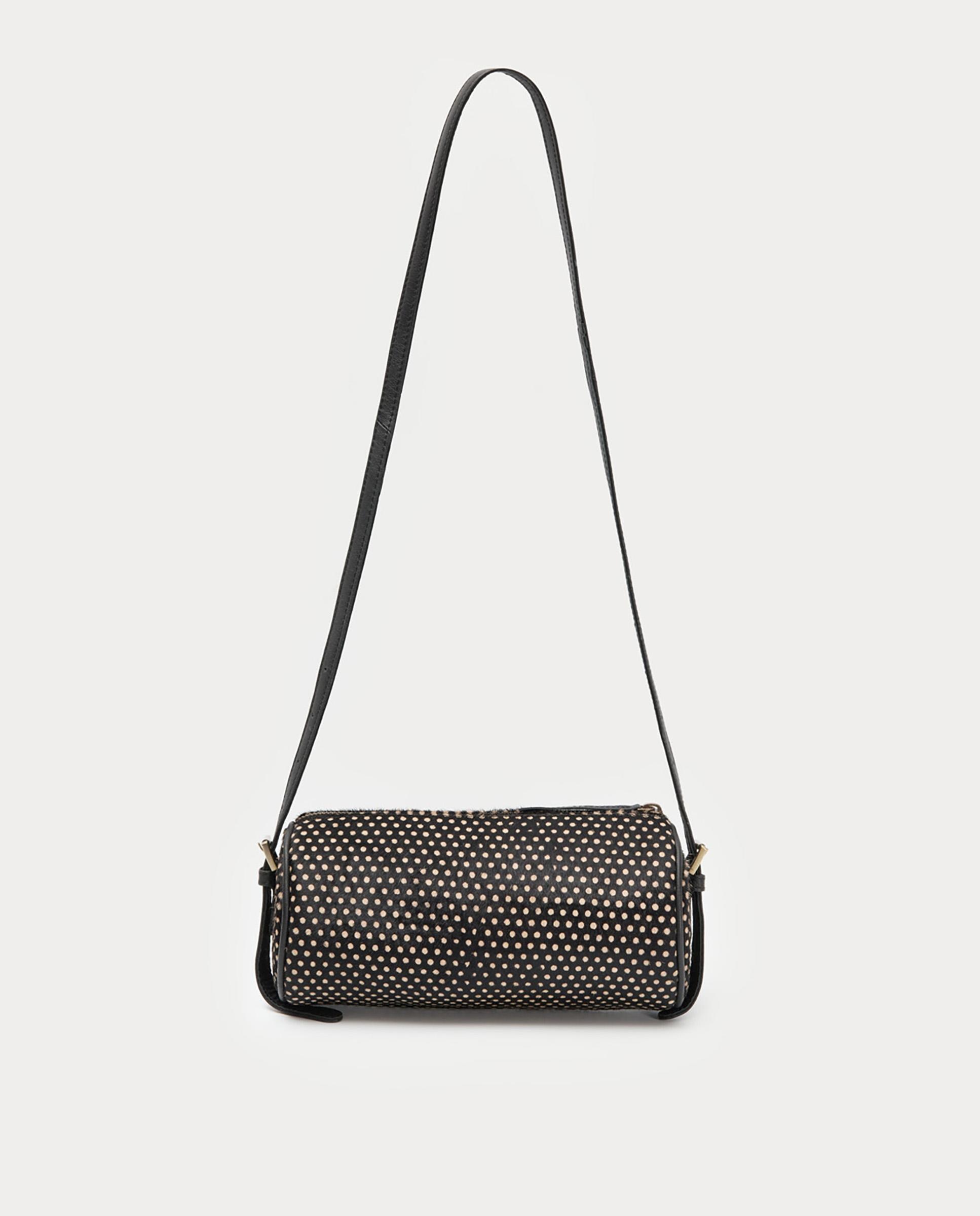 Bandolera de mujer 100% piel estilo bowling con cierre de cremallera - Nice Things - Negro Negro-8