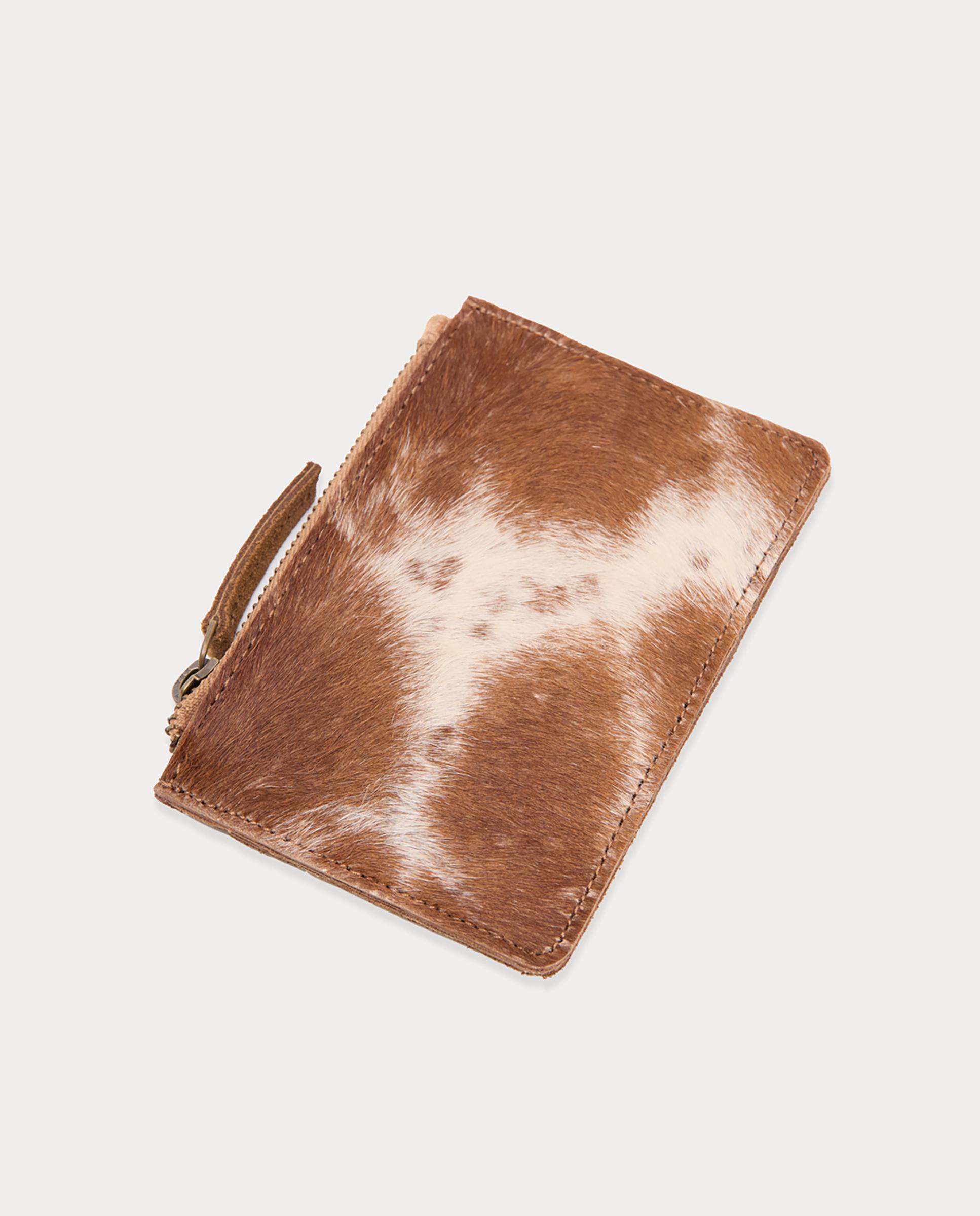 Cartera de mujer 100% piel con estampado animal print - Nice Things - Marrón Marrón-1