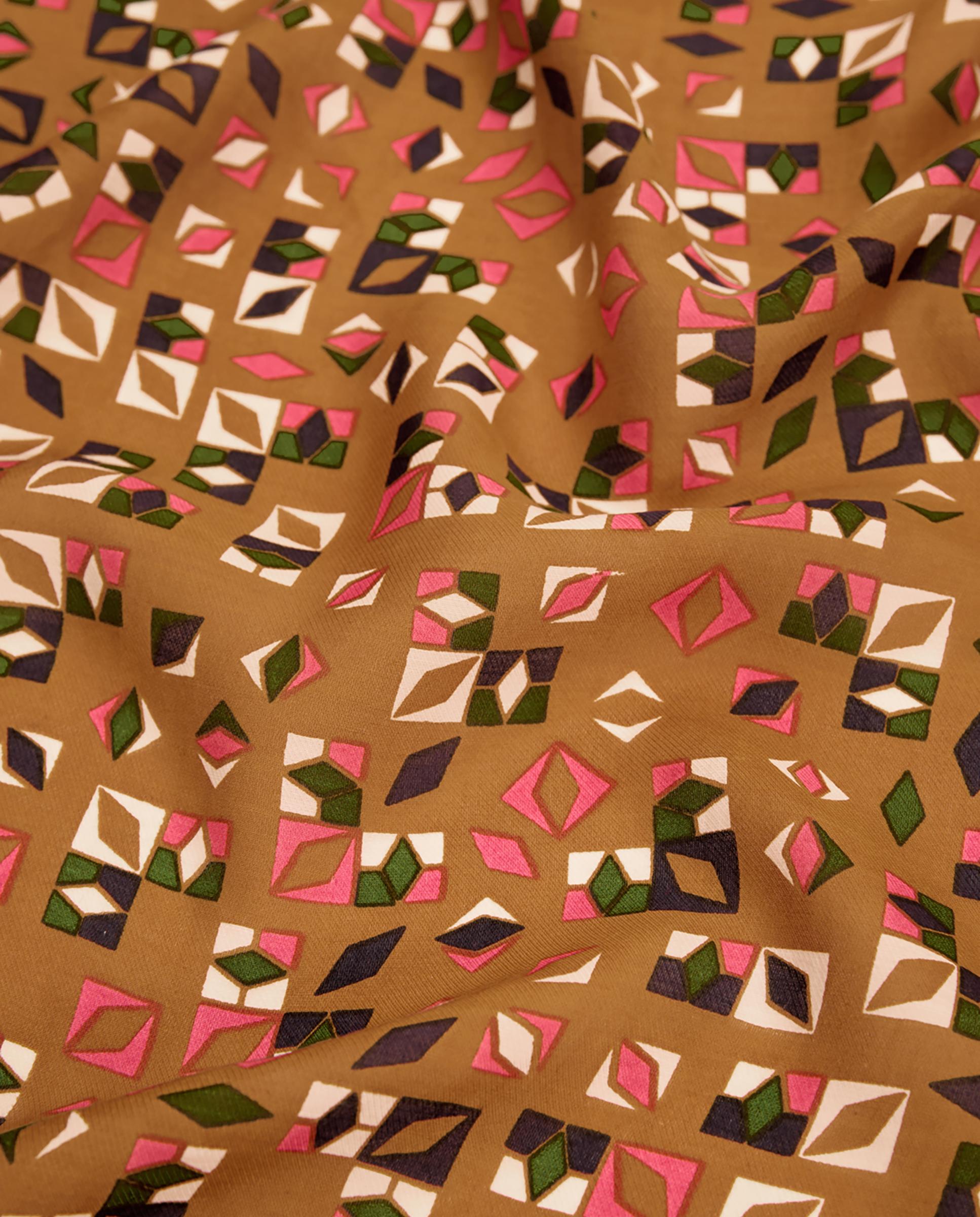 Imagen 4 de Pañuelo de mujer con estampado geométrico - Nice Things - Marrón Marrón