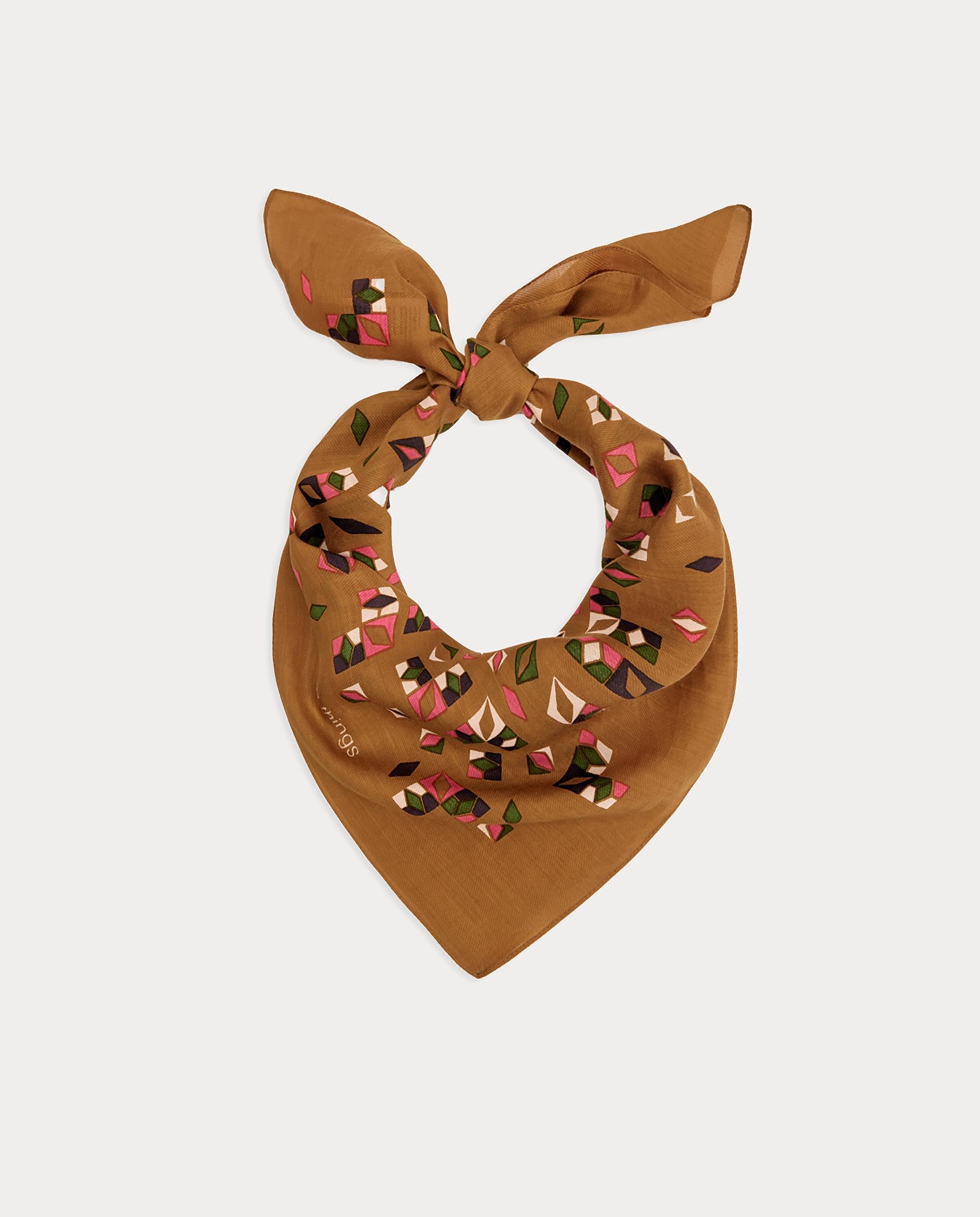 Imagen 3 de Pañuelo de mujer con estampado geométrico - Nice Things - Marrón Marrón