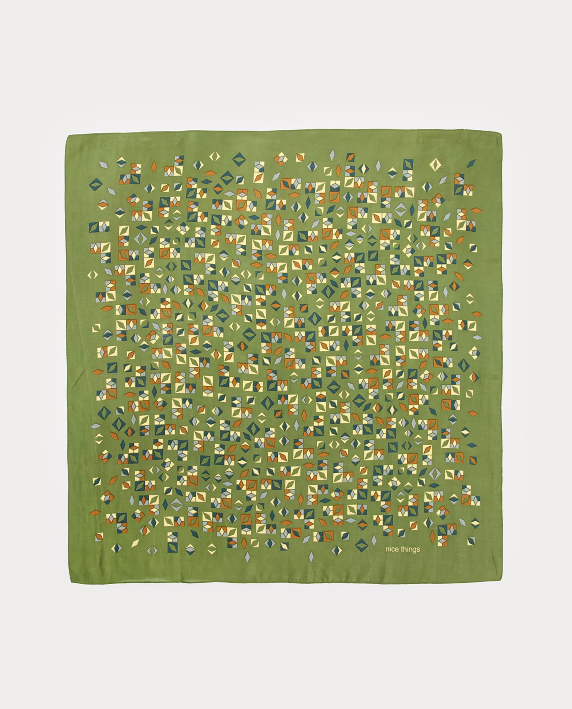 Pañuelo de mujer con estampados geométricos - Nice Things - Kaki Kaki-1