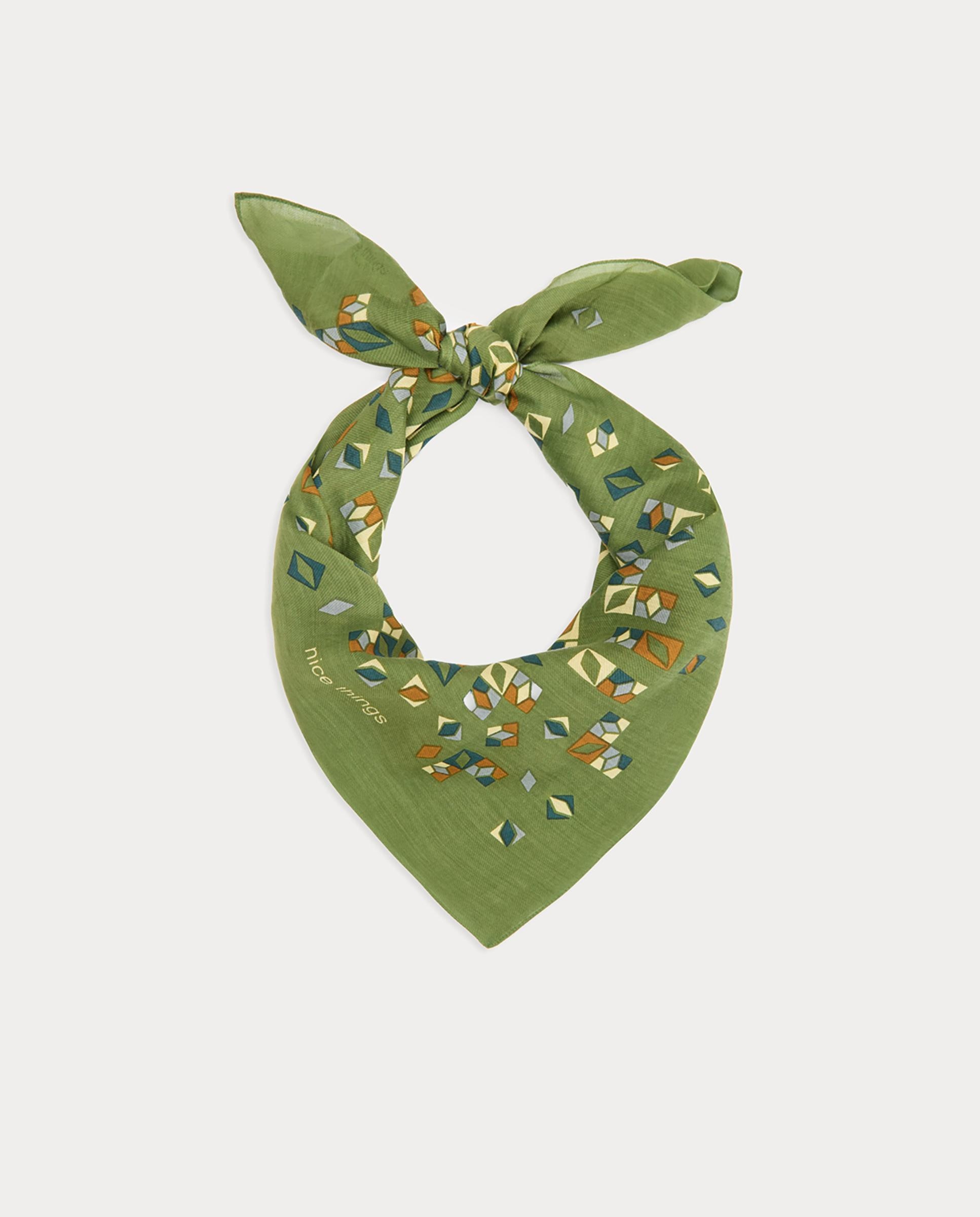Pañuelo de mujer con estampados geométricos - Nice Things - Kaki Kaki-5