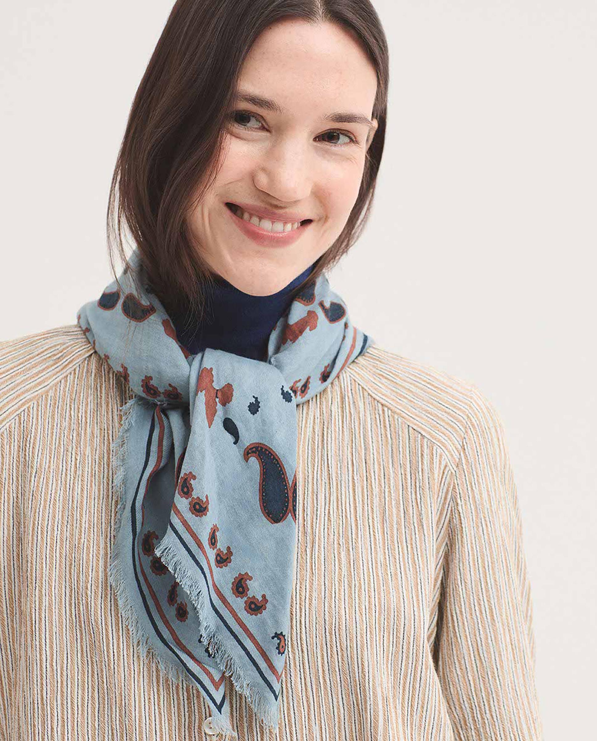 Bandana de mujer en algodón con estampados - Nice Things - Azul Azul-3