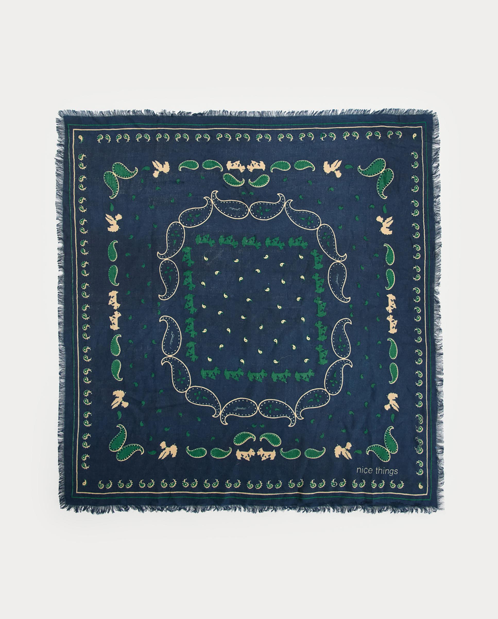 Pañuelo de mujer en algodón con estampados - Nice Things - Azul marino Azul marino-1