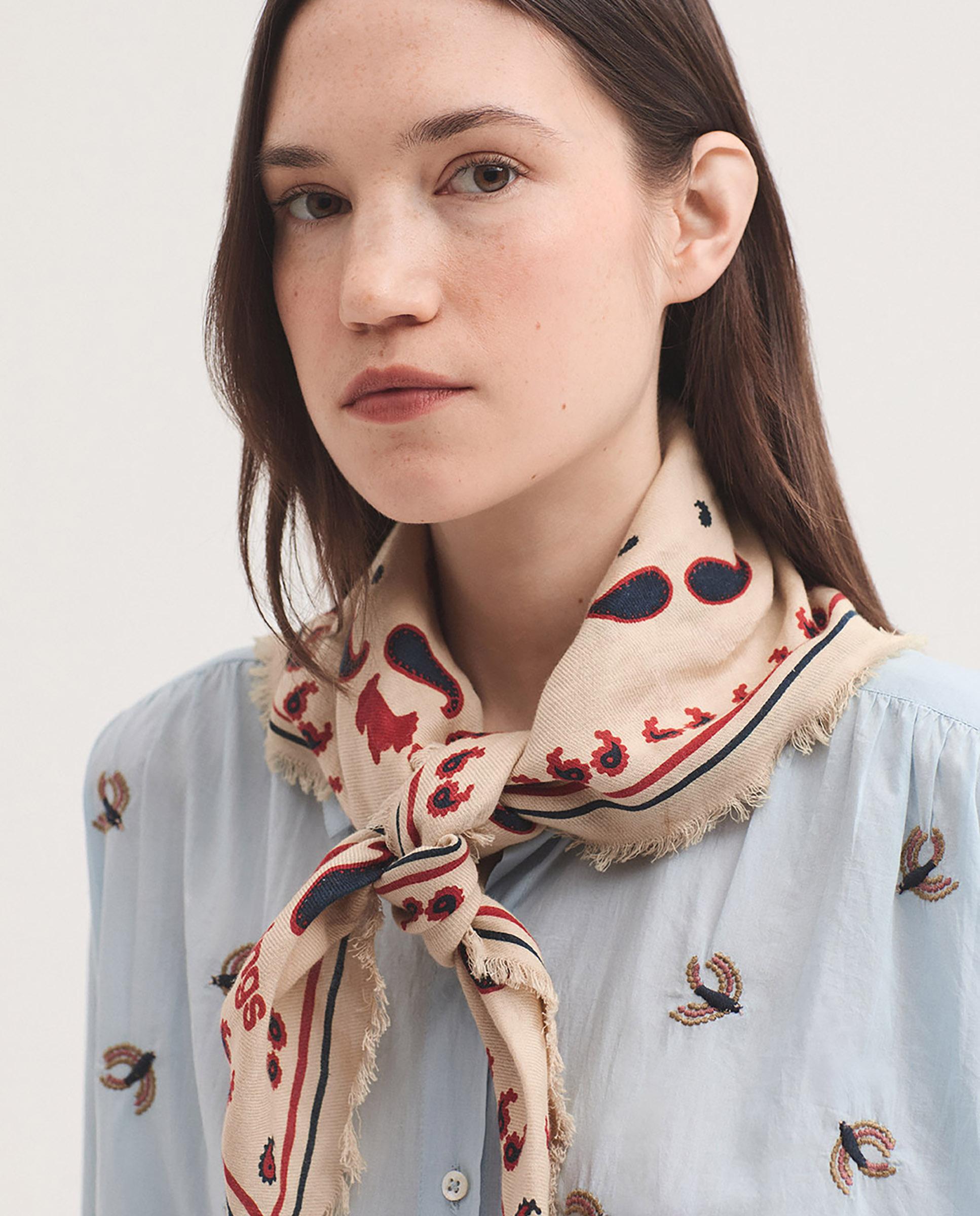 Bandana de mujer en algodón con estampados - Nice Things - Beige Beige-2