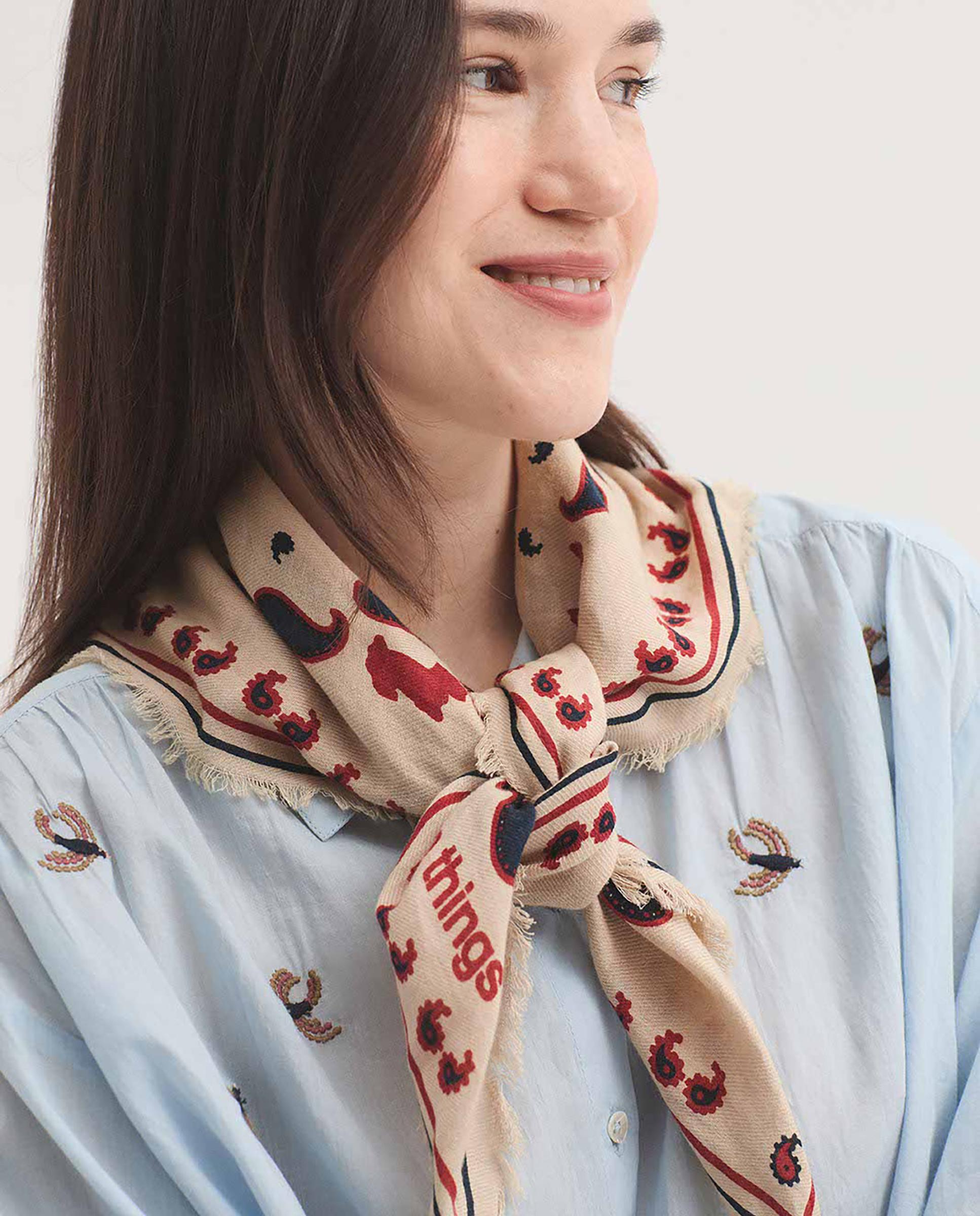 Bandana de mujer en algodón con estampados - Nice Things - Beige Beige-4