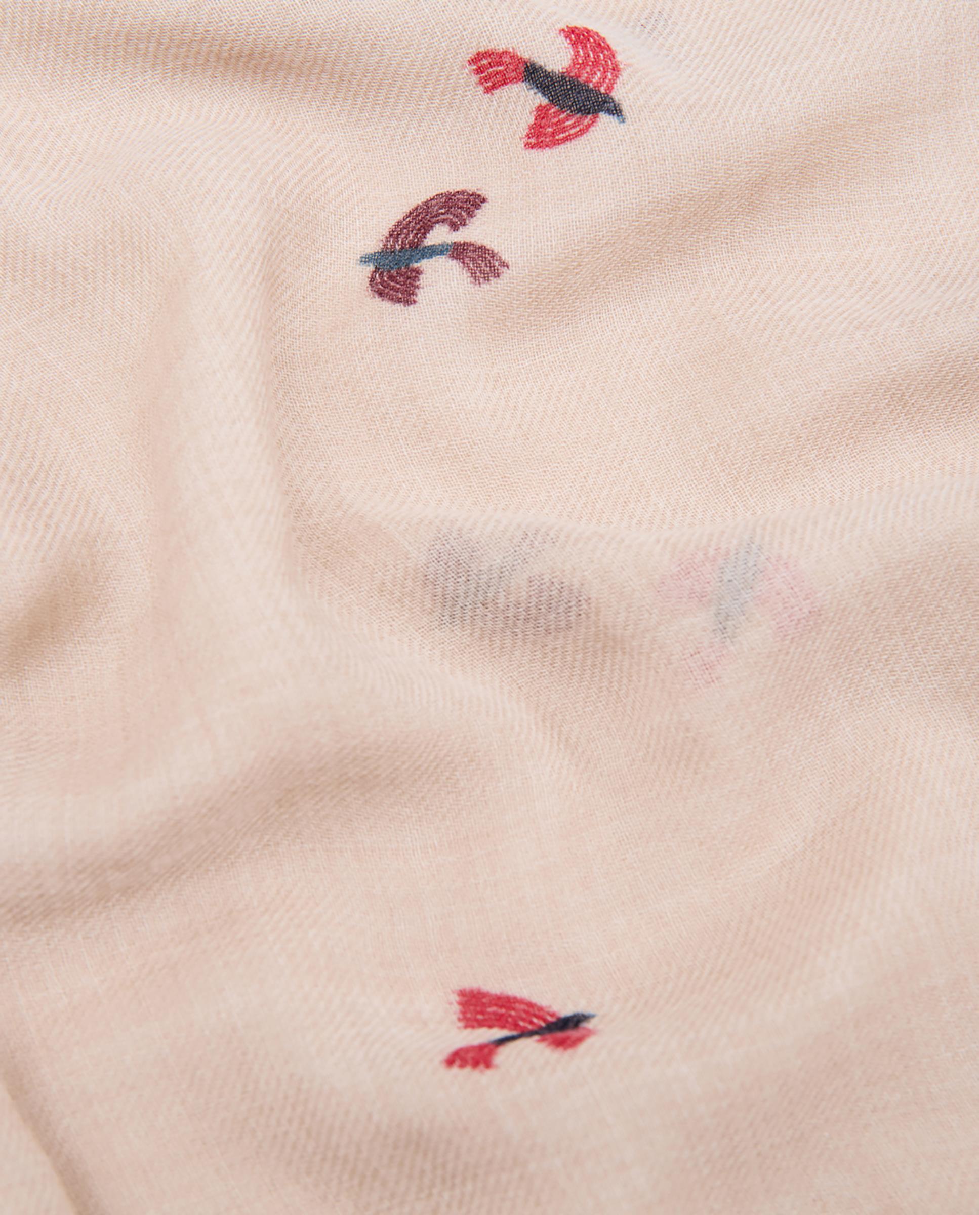 Imagen 5 de Fular de mujer 100% lana con estampado de flores - Nice Things - Beige Beige