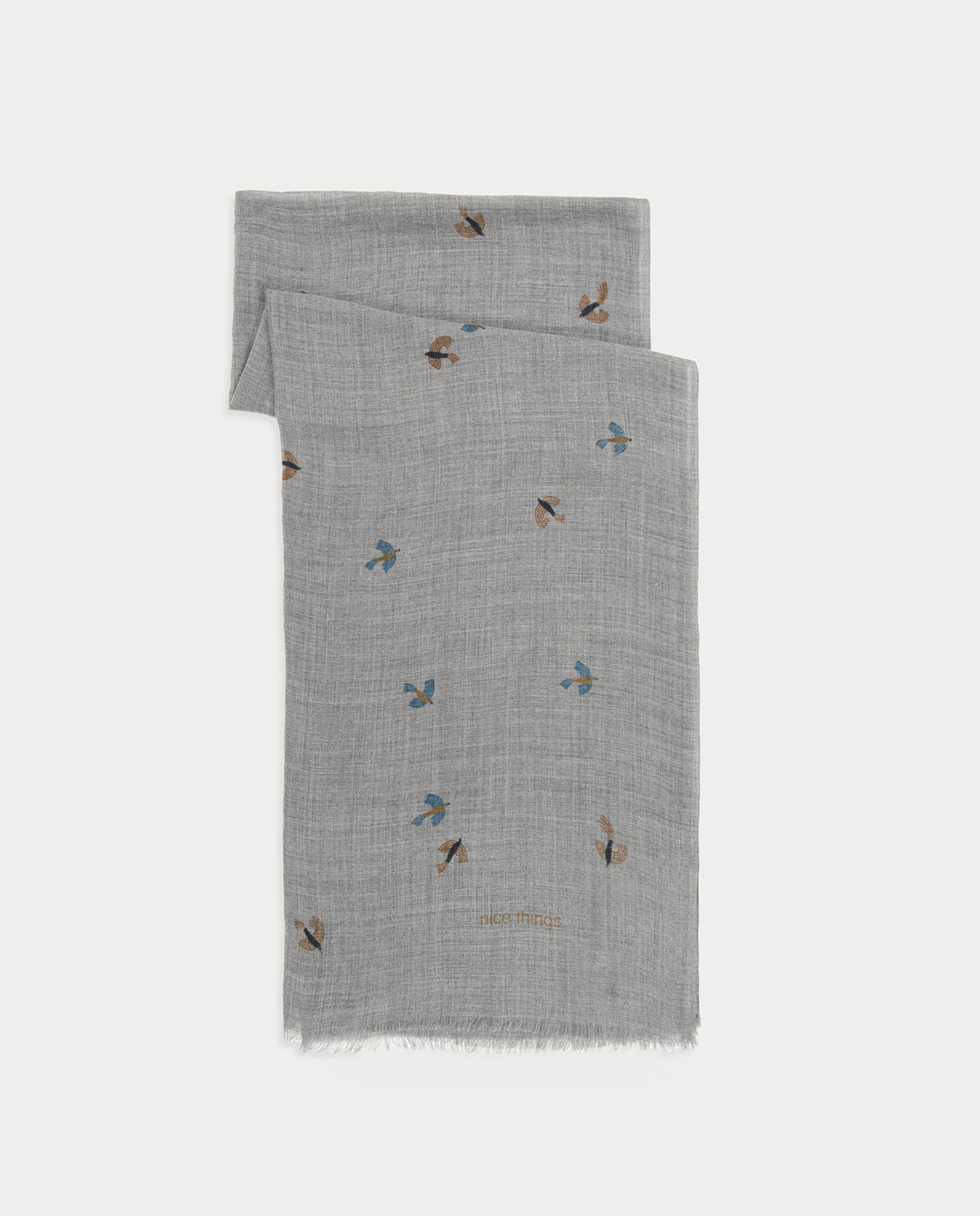 Imagen 1 de Fular de mujer 100% lana con estampado de flores - Nice Things - Gris Gris