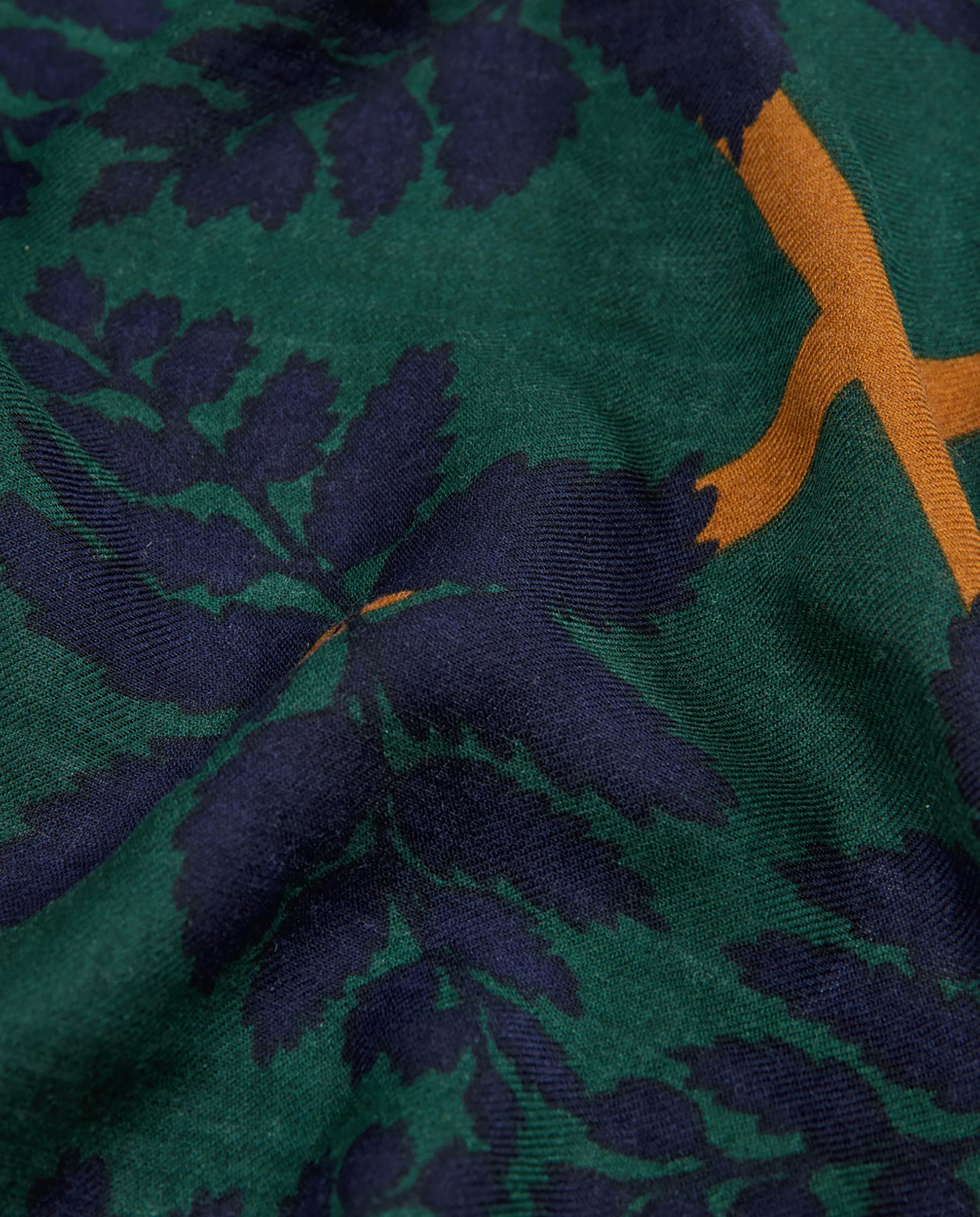 Imagen 5 de Pañuelo de mujer con lana y estampado geométrico - Nice Things - Verde oscuro Verde oscuro