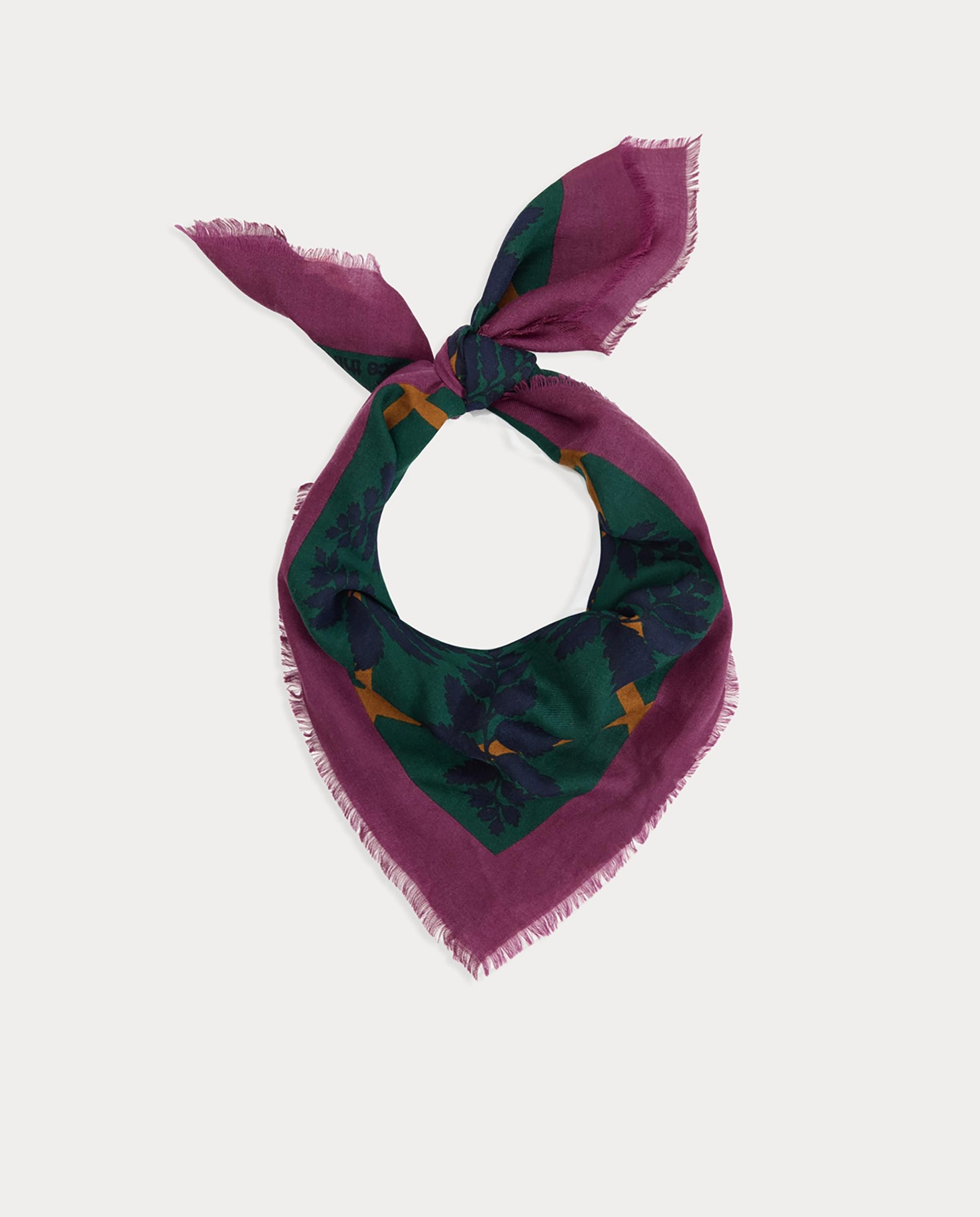 Imagen 4 de Pañuelo de mujer con lana y estampado geométrico - Nice Things - Verde oscuro Verde oscuro