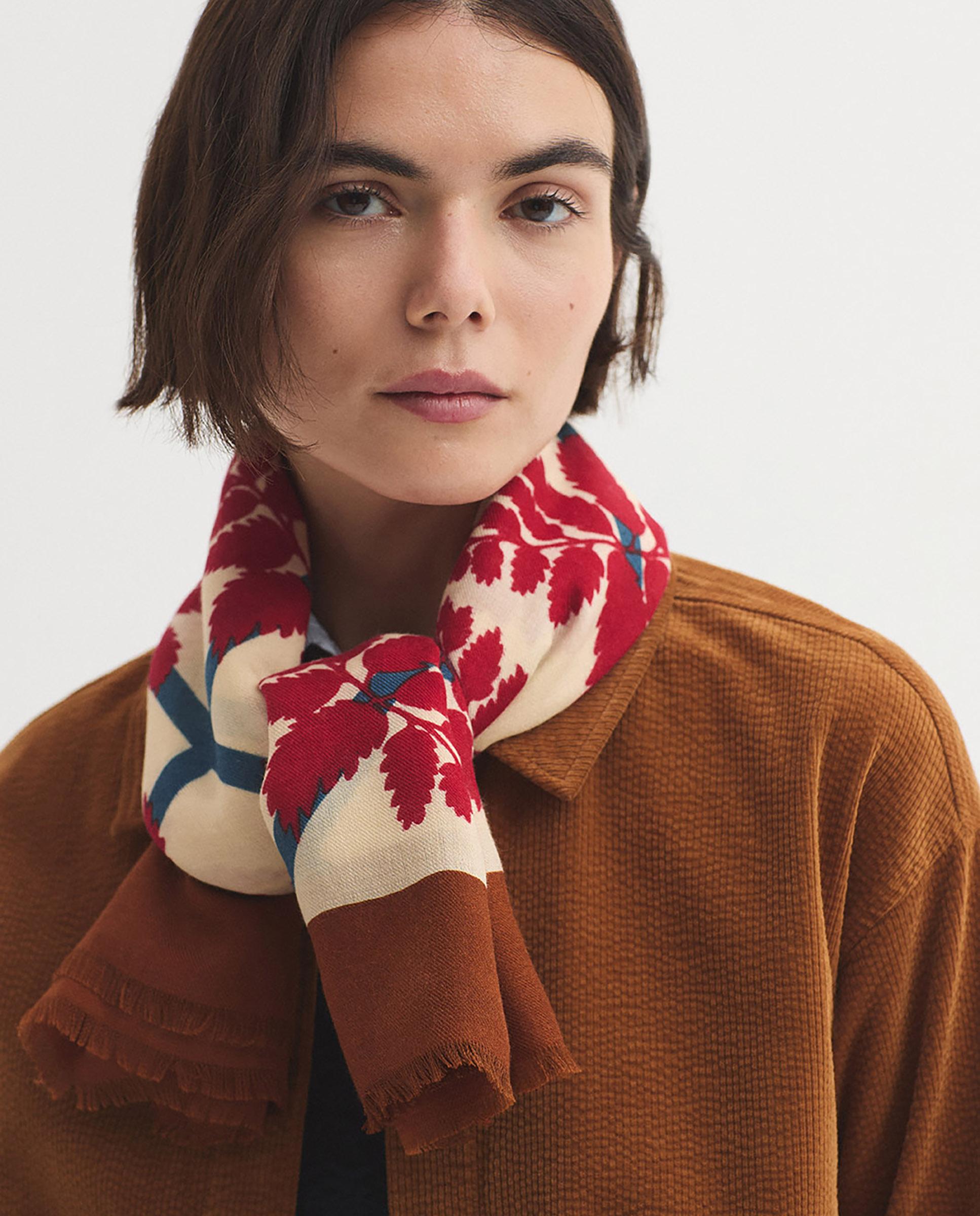 Imagen 2 de Pañuelo de mujer con lana y estampado geométrico - Nice Things - Crudo Crudo