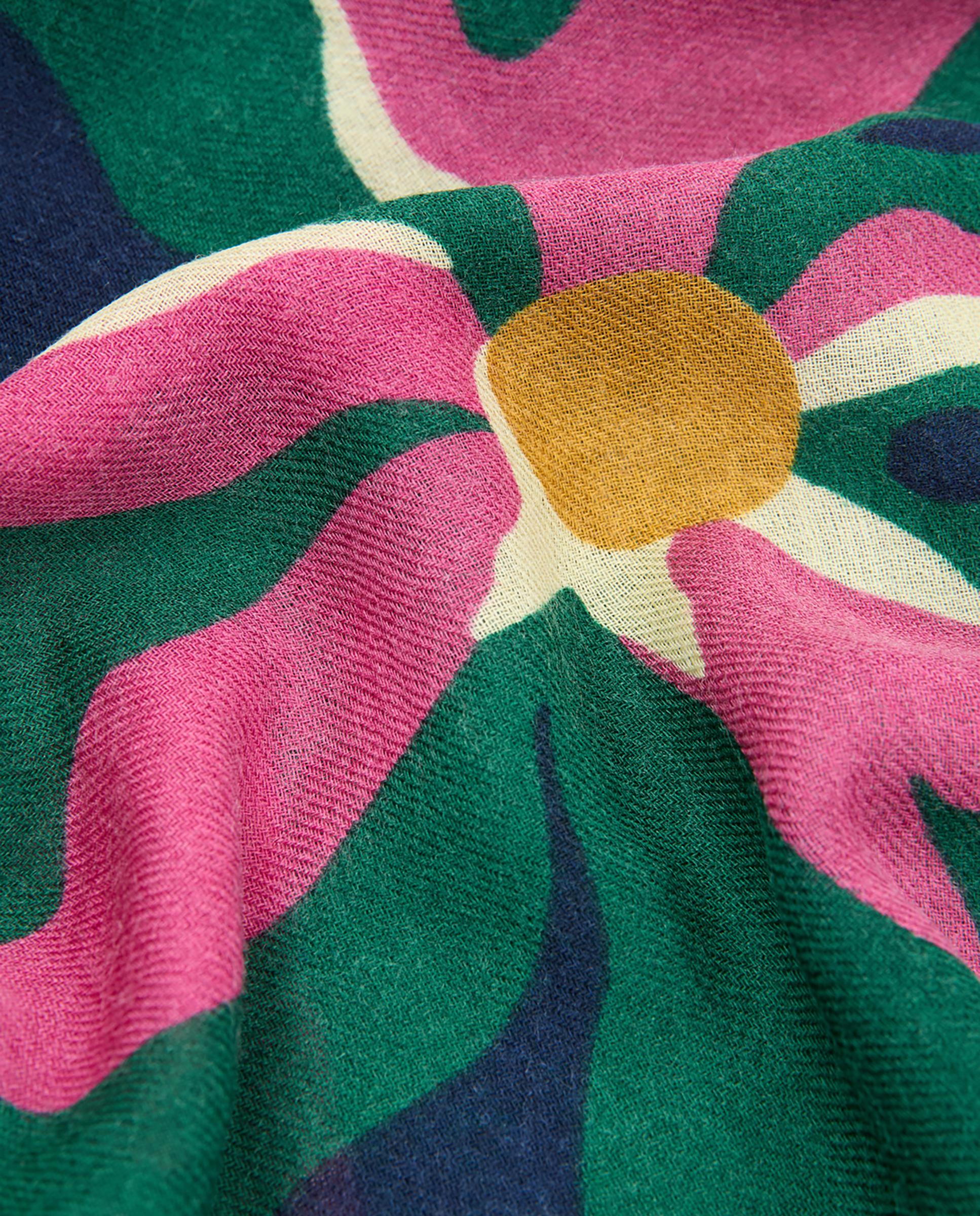 Fular de mujer 100% lana con estampado de flores llamativas - Nice Things - Azul marino Azul marino-5