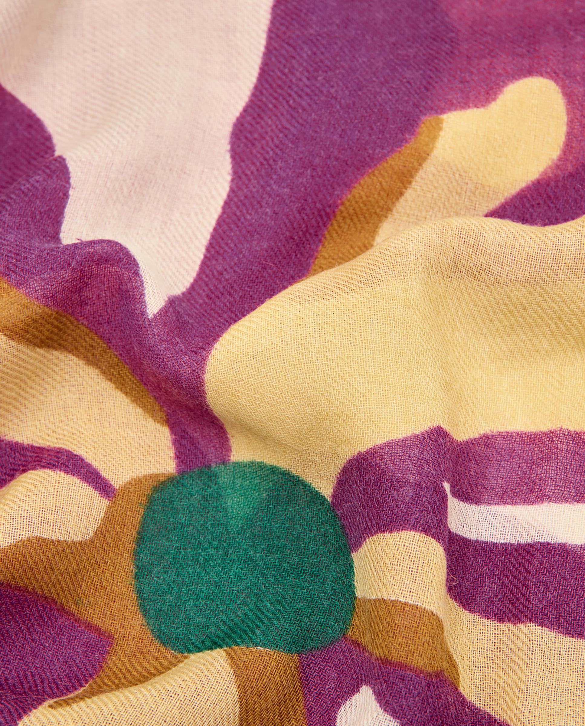 Imagen 5 de Fular de mujer 100% lana con estampado de flores - Nice Things - Crudo Crudo