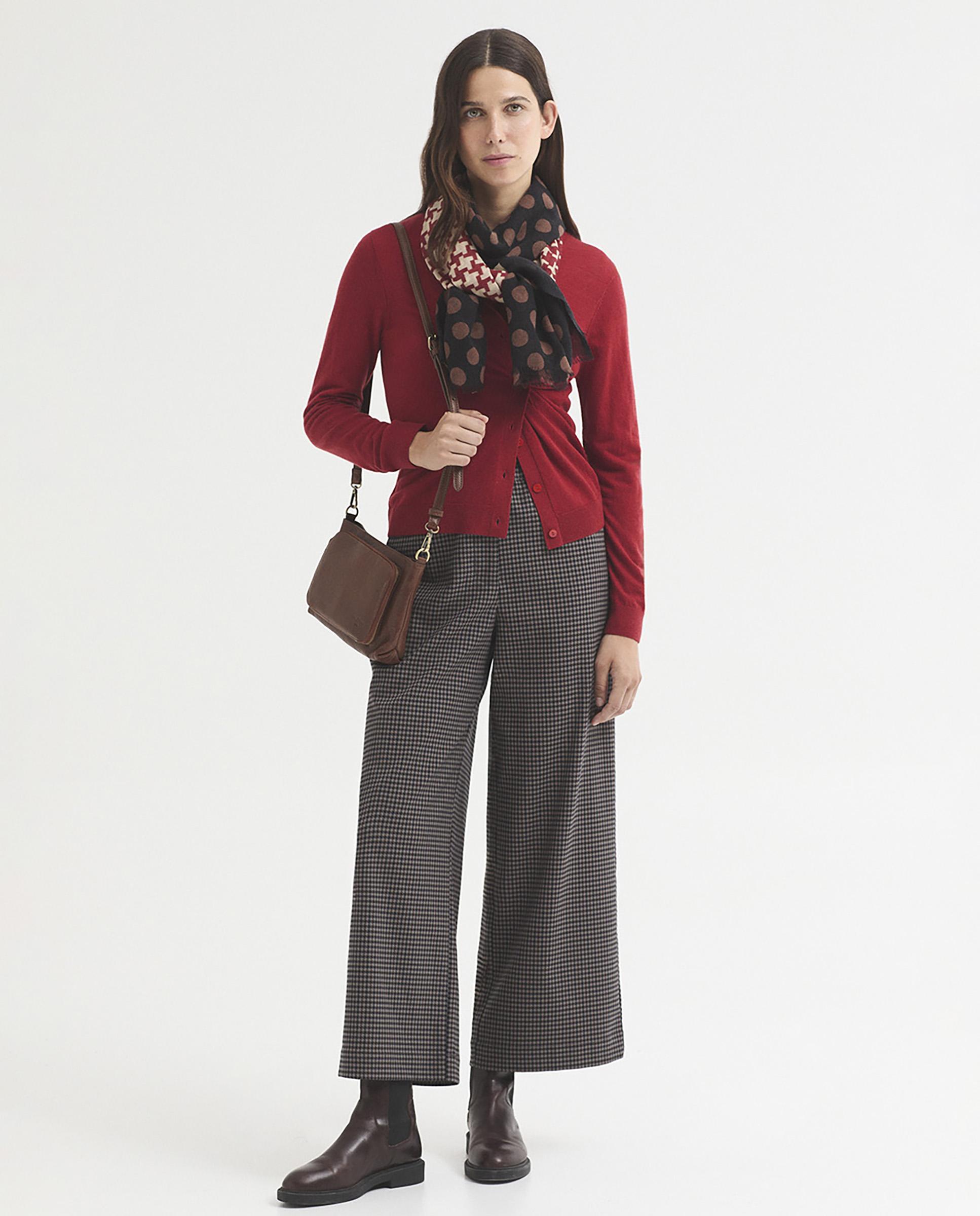 Fular de mujer 100% lana con lunares - Nice Things - Negro Negro-3