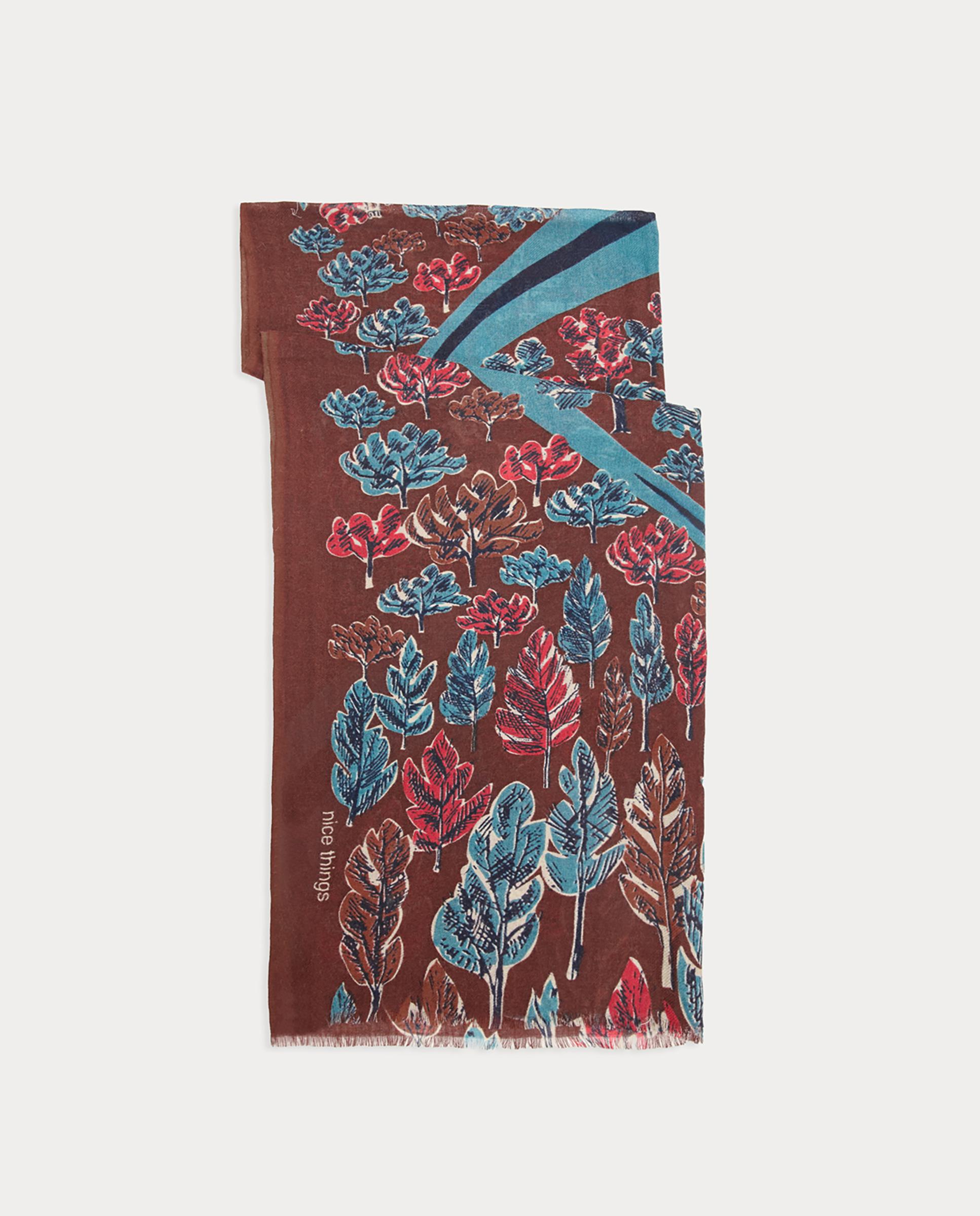 Fular de mujer 100% lana con estampados - Nice Things - Marrón Marrón-1