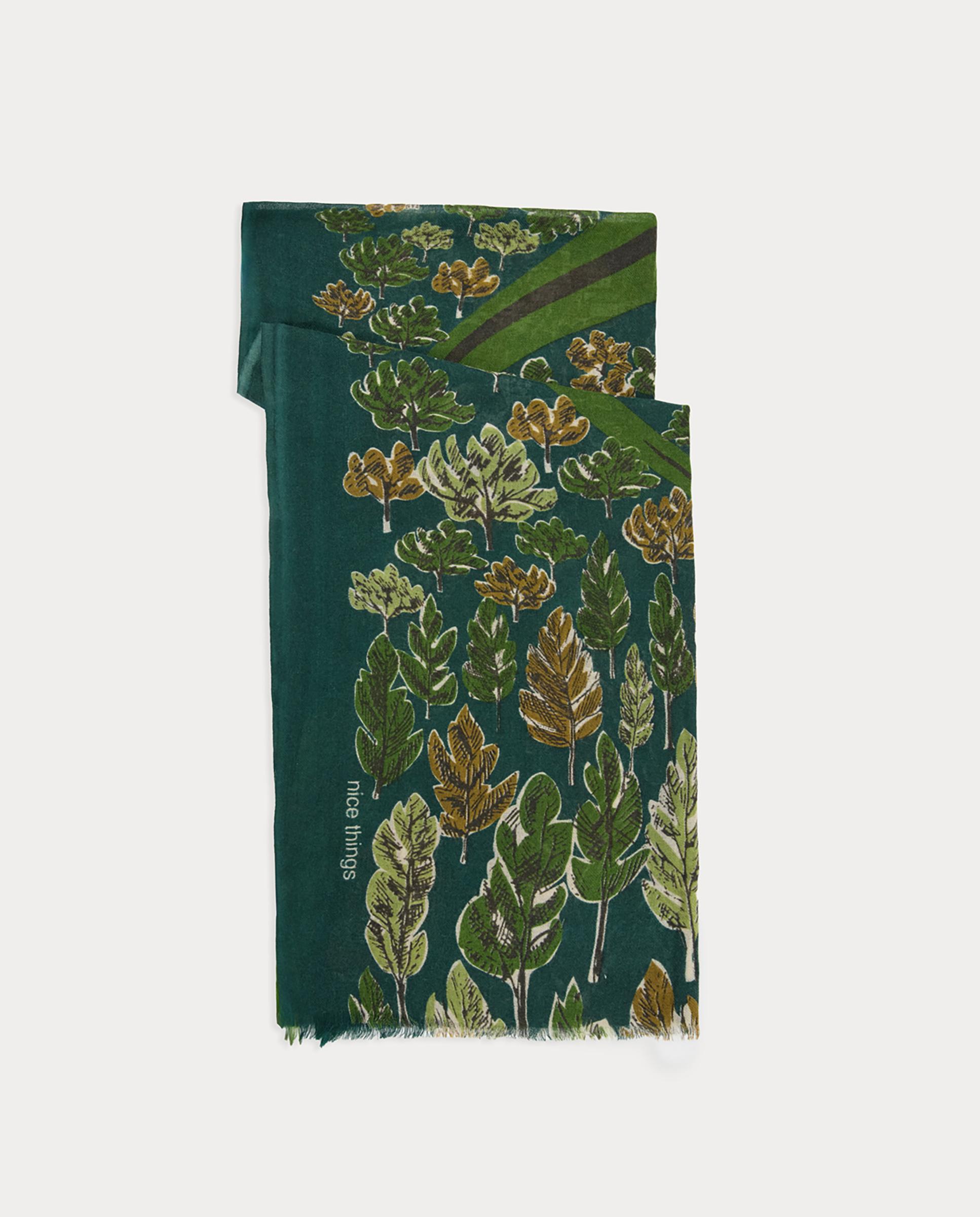 Fular de mujer 100% lana con estampados - Nice Things - Verde Verde-1