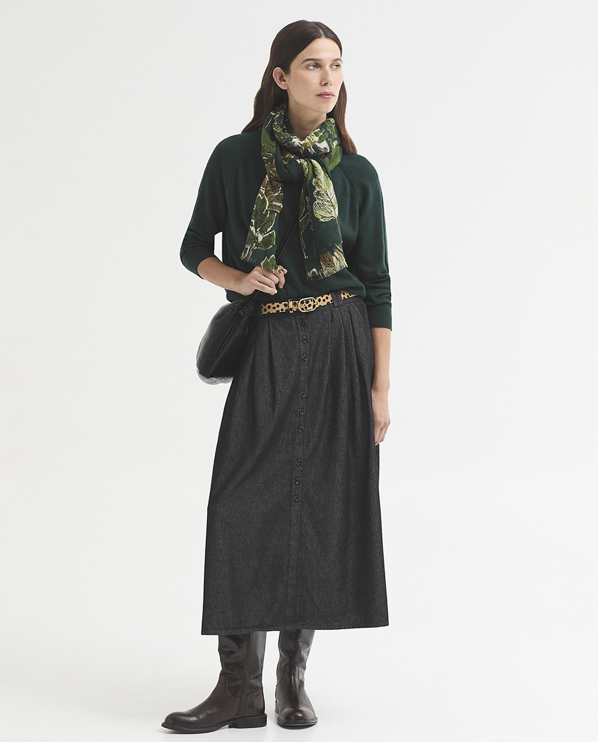 Fular de mujer 100% lana con estampados - Nice Things - Verde Verde-4