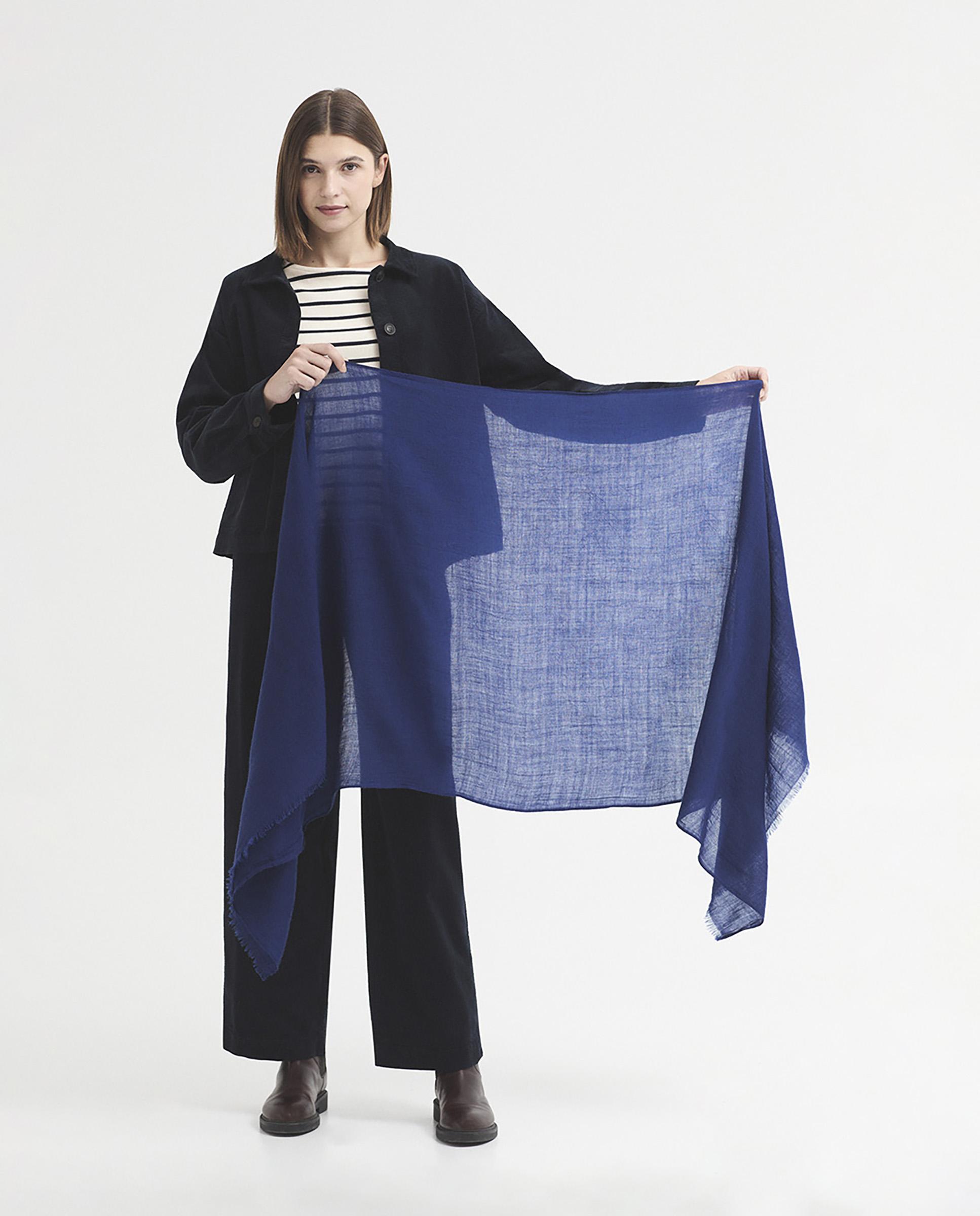 Fular de mujer 100% lana liso - Nice Things - Azul Azul-3
