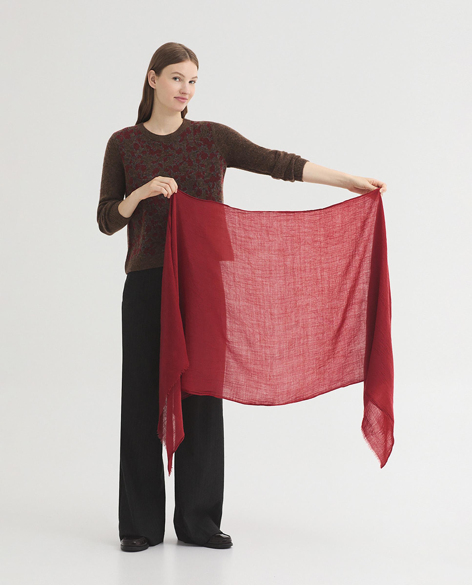Fular de mujer 100% lana liso - Nice Things - Coral Coral-2
