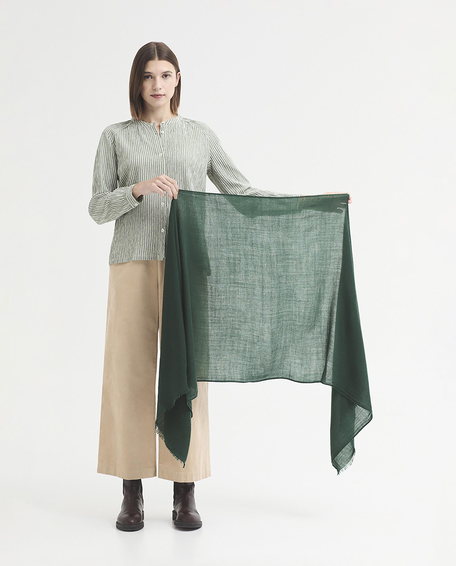 Fular de mujer 100% lana liso - Nice Things - Verde Verde-3
