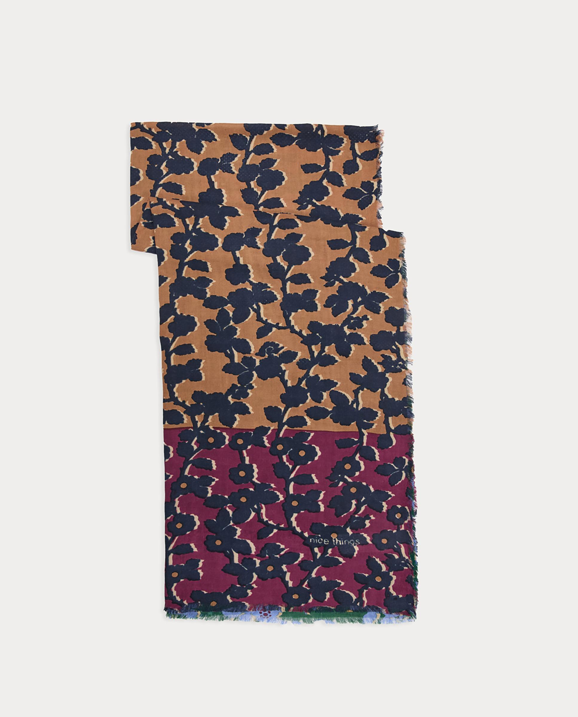 Fular de mujer en algodón con estampado de flores - Nice Things - Naranja Naranja-1