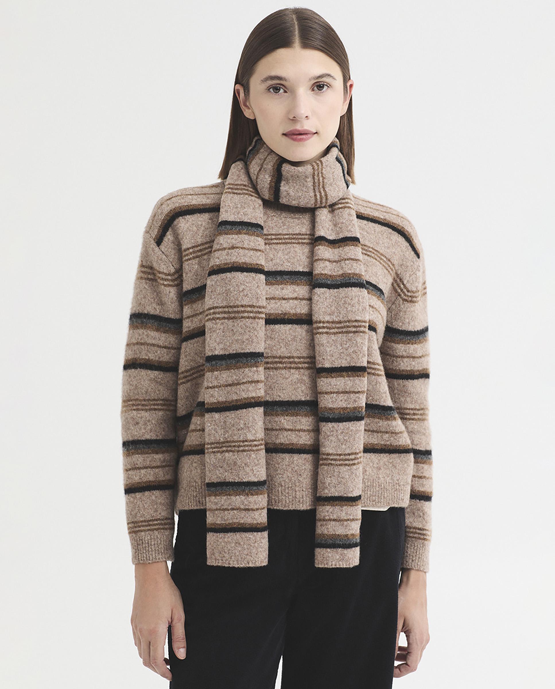 Bufanda de mujer larga con rayas - Nice Things - Natural Natural-2