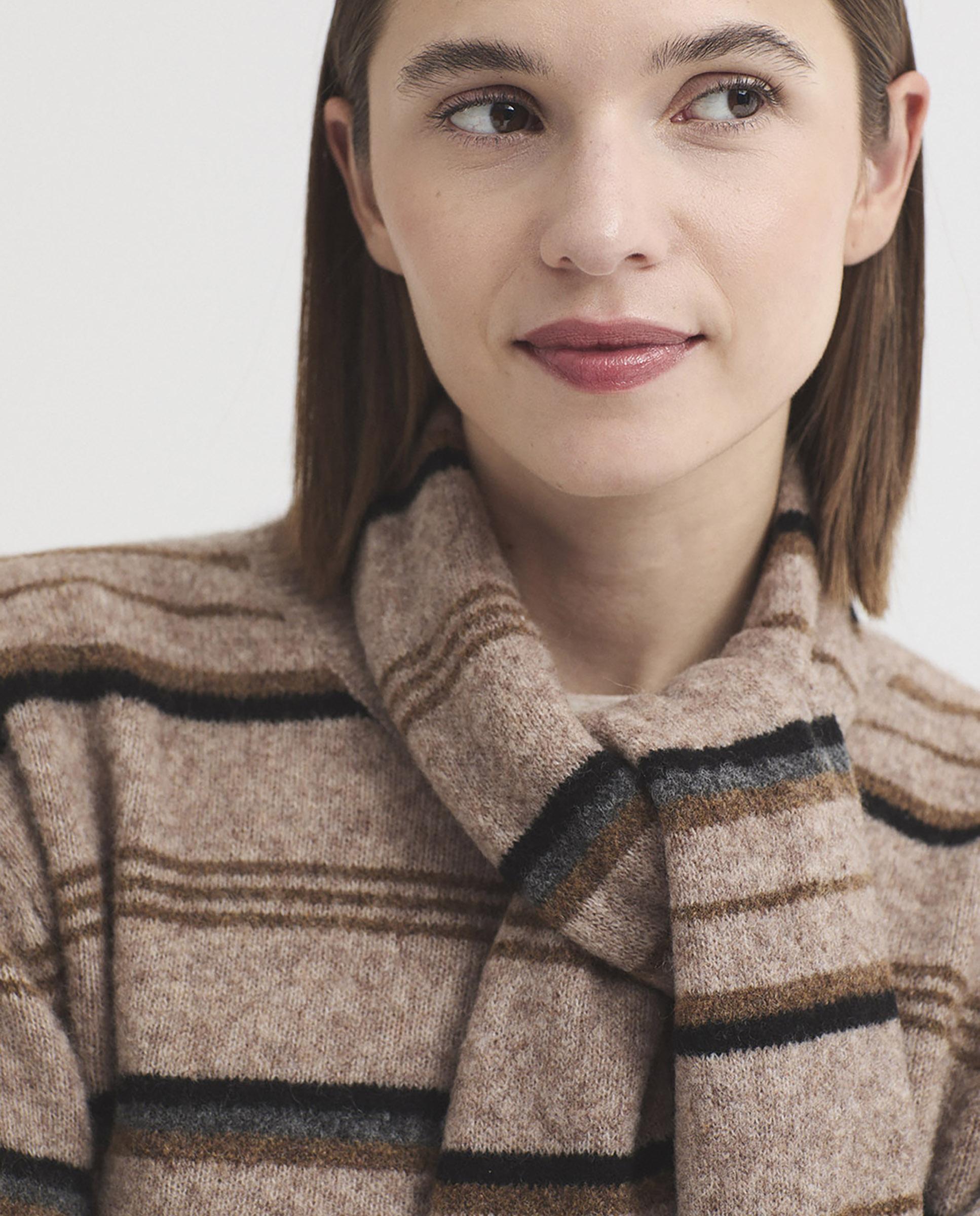 Bufanda de mujer larga con rayas - Nice Things - Natural Natural-3