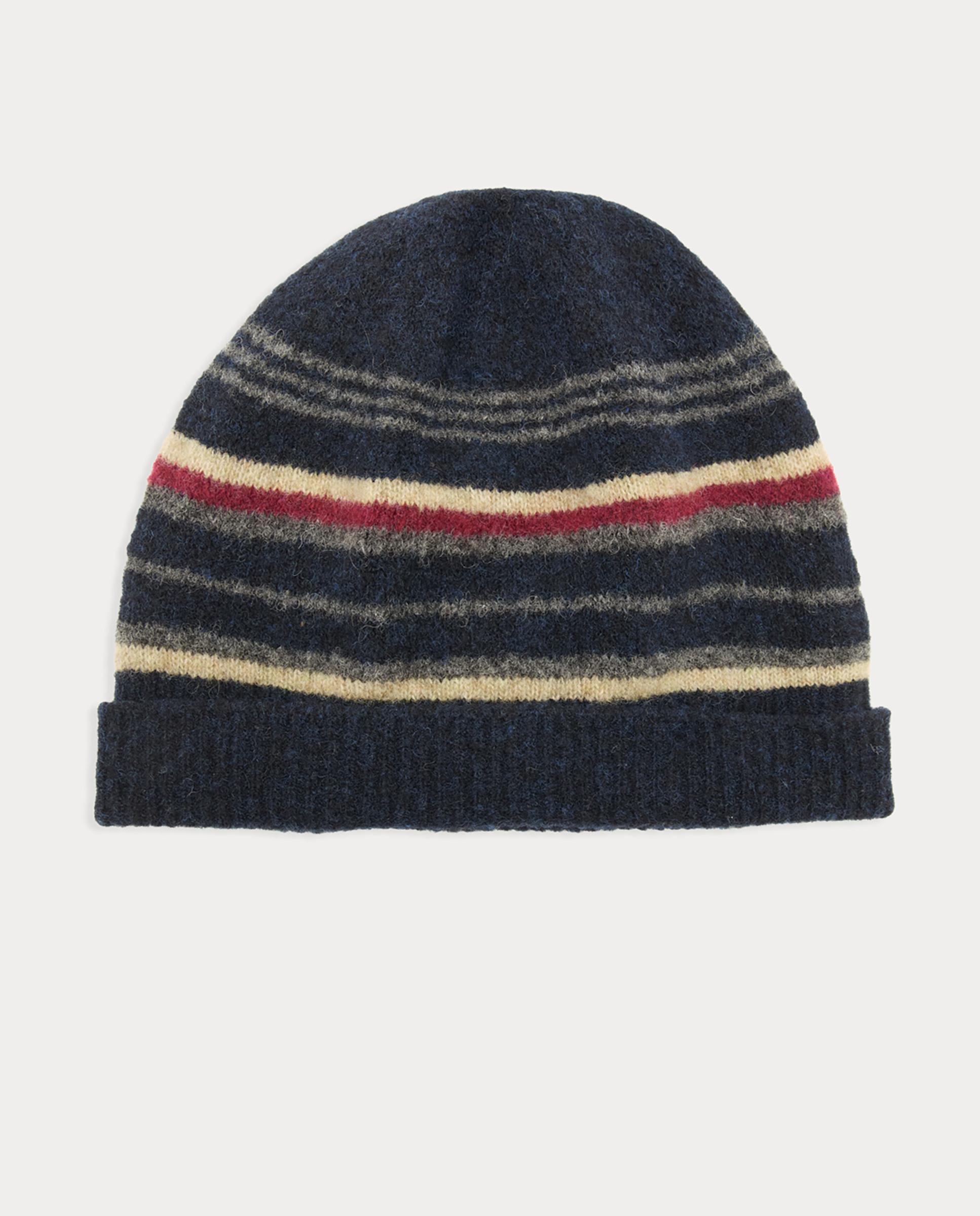 Imagen 0 de Gorro de mujer de rayas con textura suave Azul marino