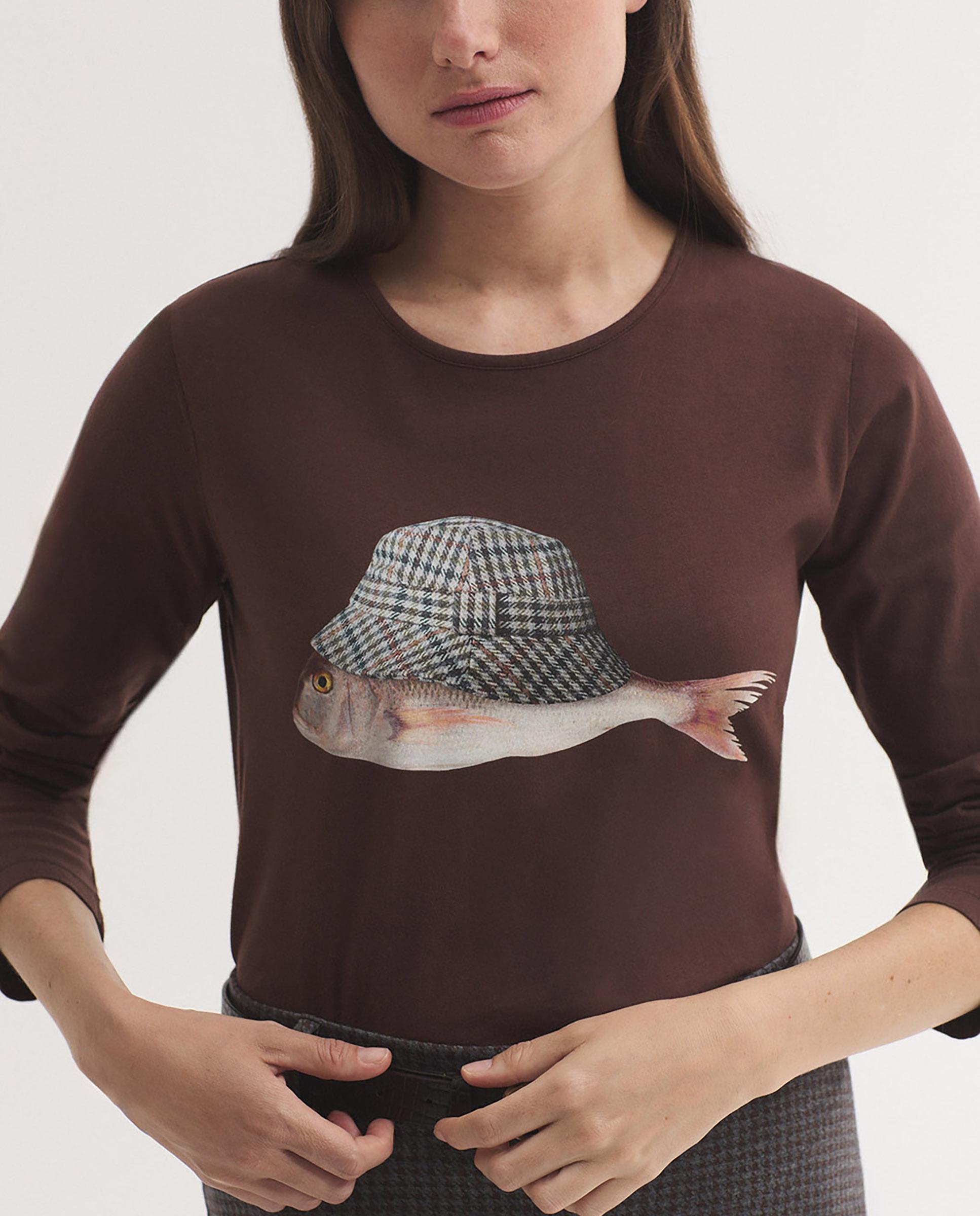 Camiseta de mujer 100% algodón de manga larga - Nice Things - Burdeos Burdeos-4