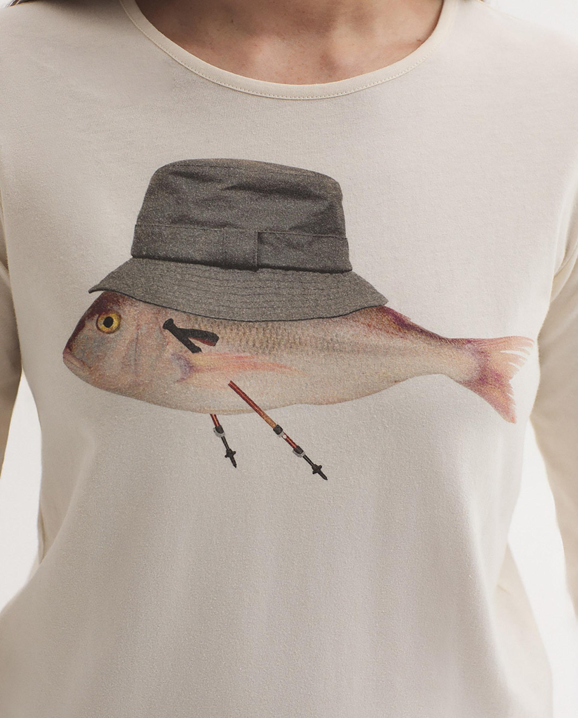 Camiseta de mujer 100% algodón de manga larga - Nice Things - Crudo Crudo-3