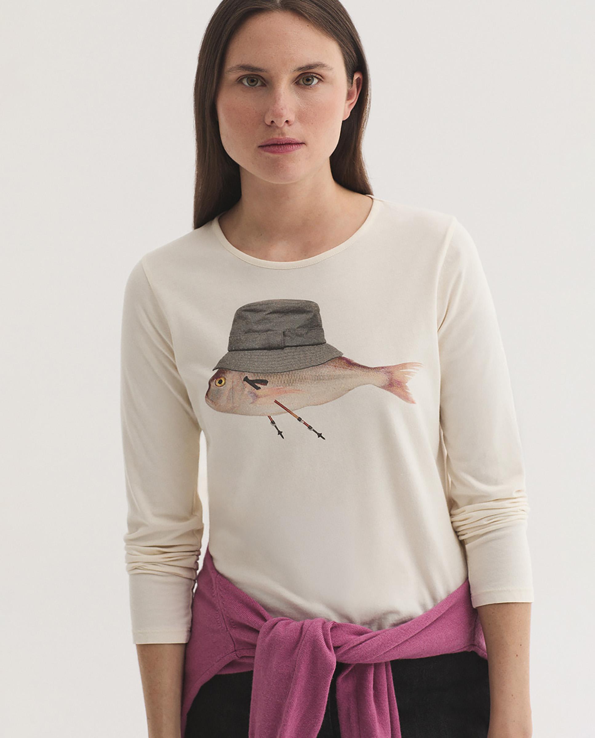 Camiseta de mujer 100% algodón de manga larga - Nice Things - Crudo Crudo-5