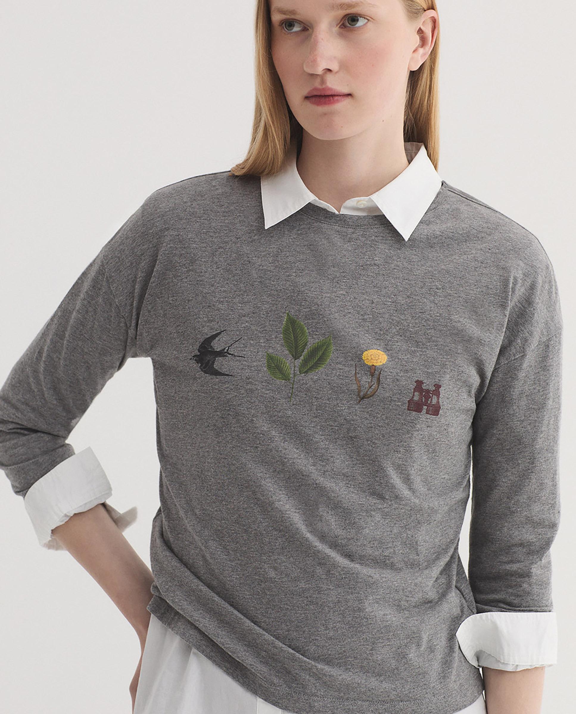 Camiseta de mujer 100% algodón con estampados - Nice Things - Gris Gris-4