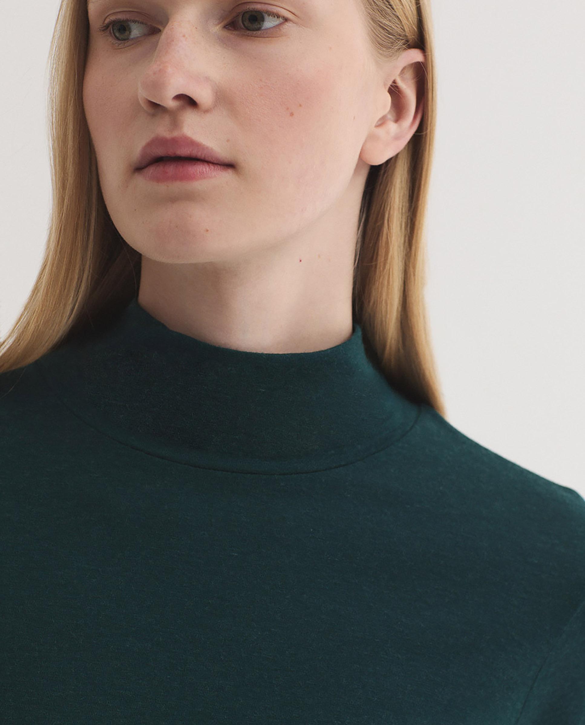 Camiseta de mujer con cuello alto y manga larga - Nice Things - Verde Verde-2