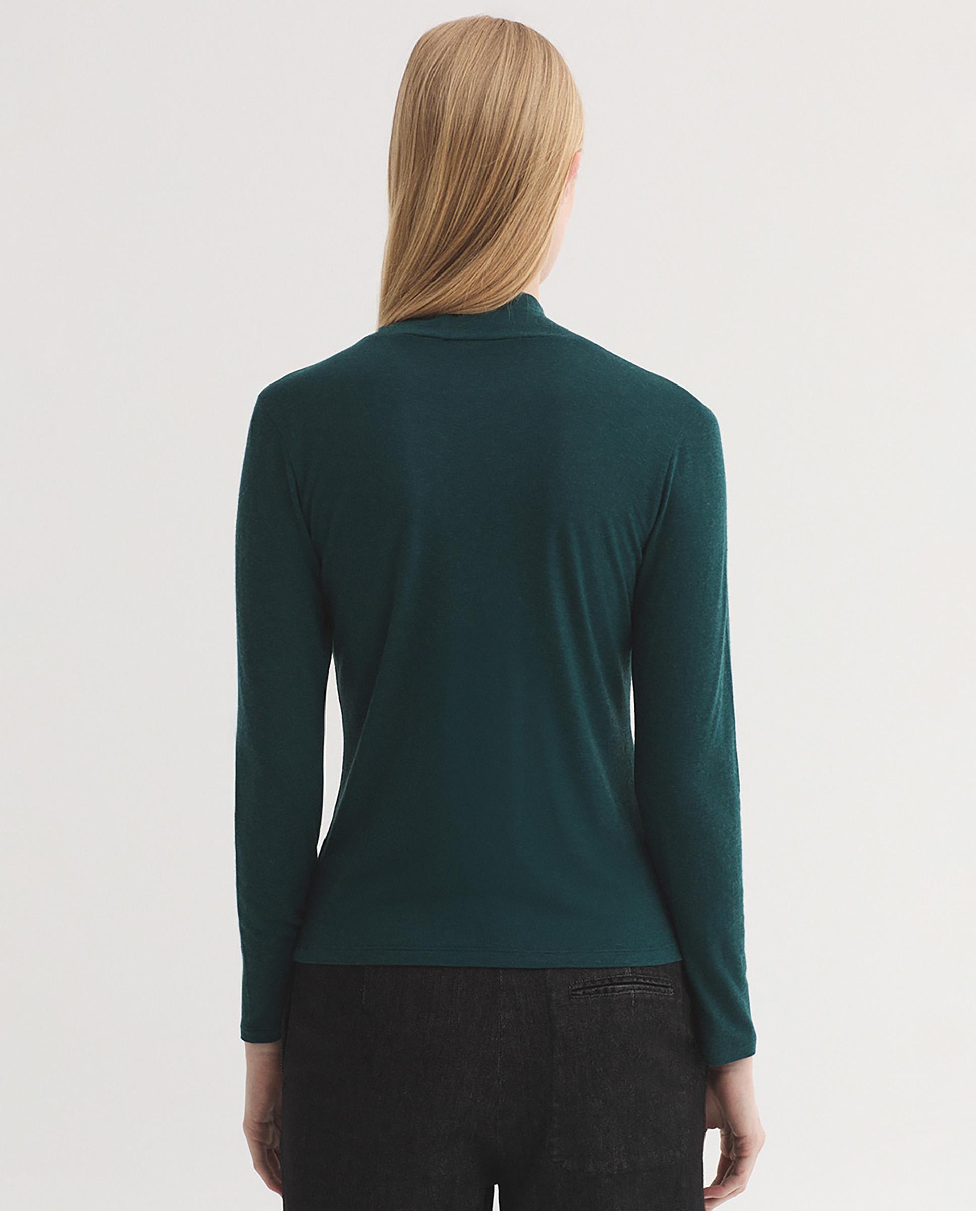 Camiseta de mujer con cuello alto y manga larga - Nice Things - Verde Verde-4