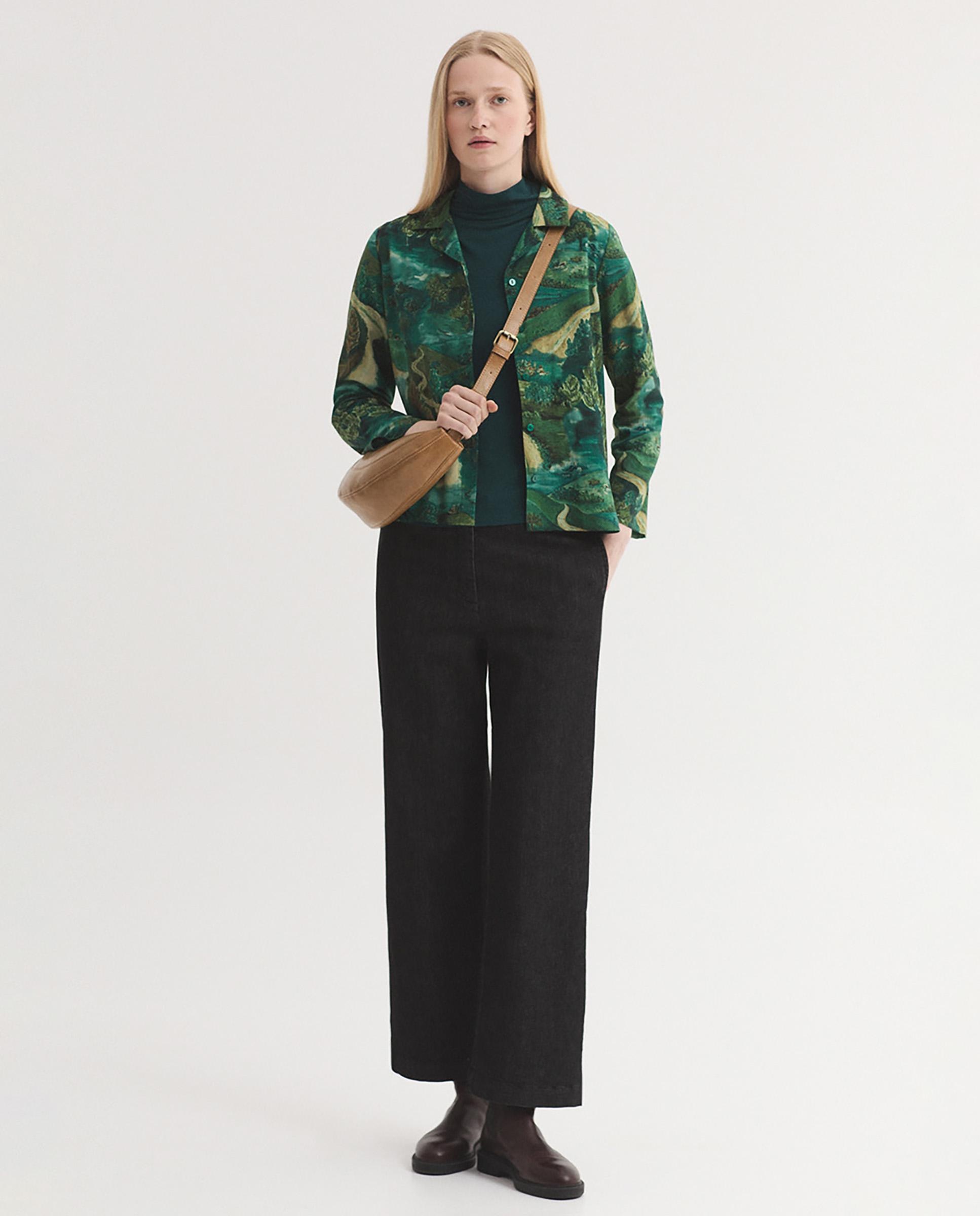 Camiseta de mujer con cuello alto y manga larga - Nice Things - Verde Verde-5